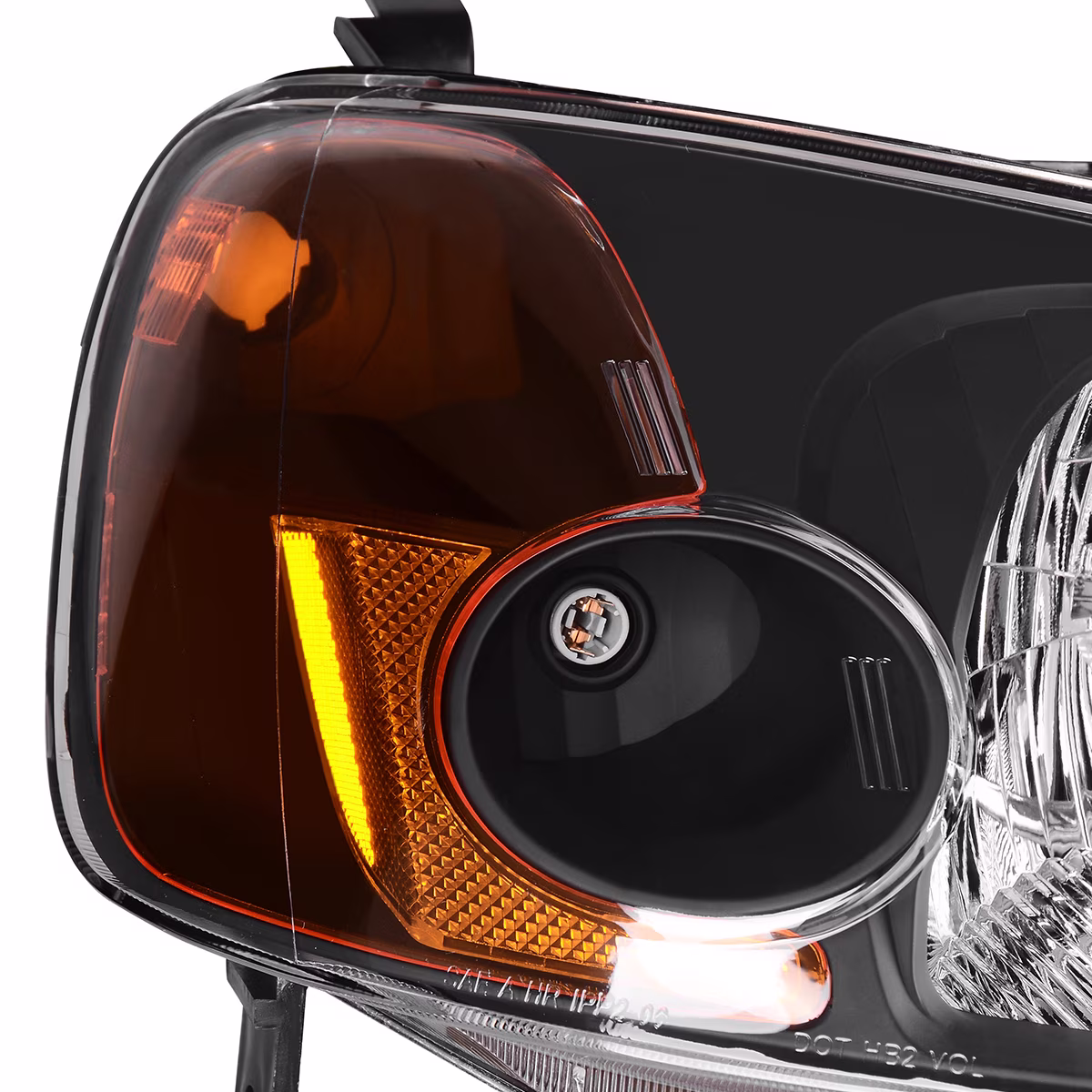 RVNI Fits 2001-2003 Honda Civic 4-Door Sedan Black Headlights Amber Corner Lamps - Image 5