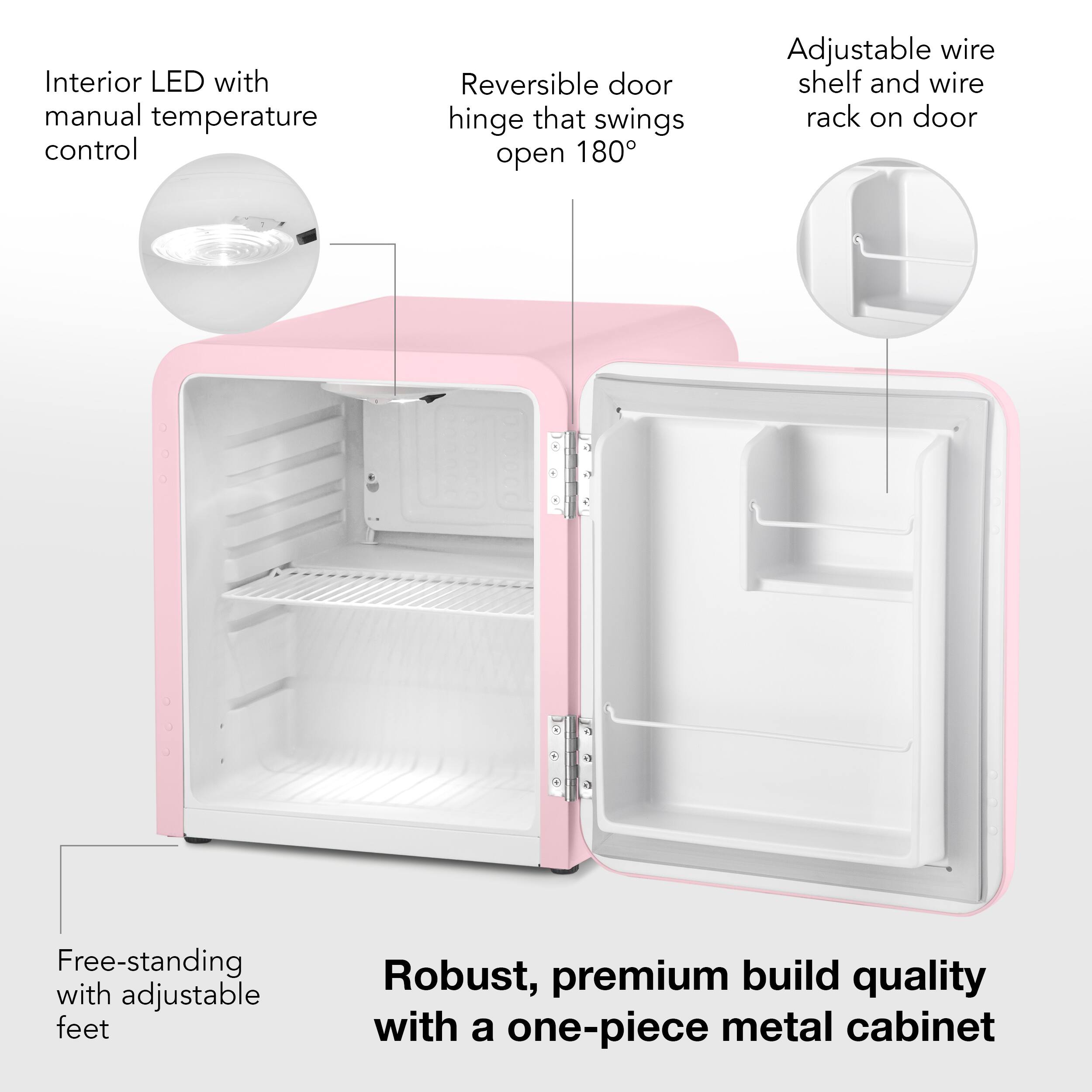 Cooluli - Curve 1.7 cuft Freestanding Compressor Fridge - Pink - Image 4