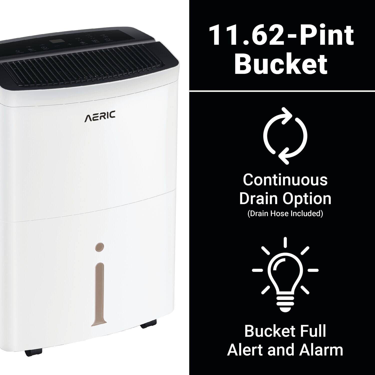 Aeric - 35 Pint Dehumidifier - White - Image 3