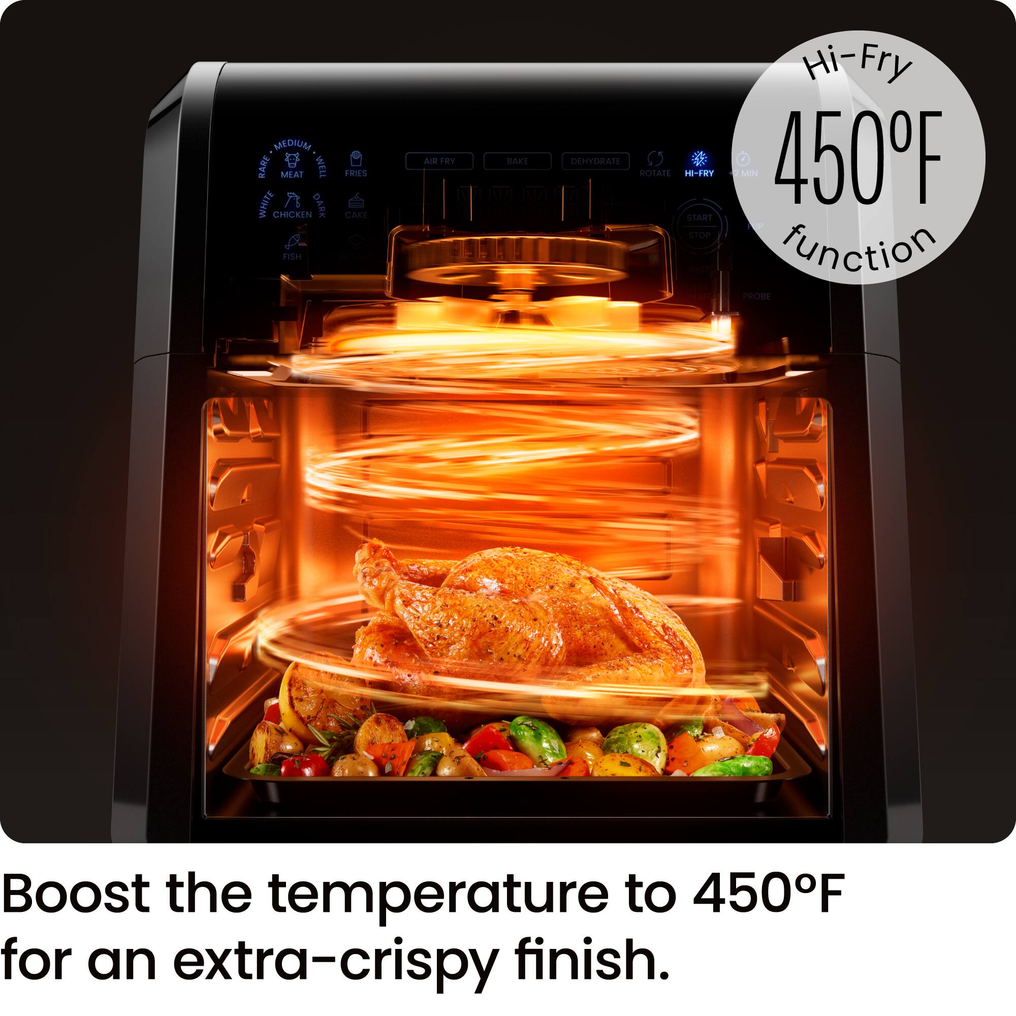 Chefman - ExacTemp 12 Quart 5-in-1 Air Fryer with Integrated Smart Thermometer, 28 Presets - Black - Image 7
