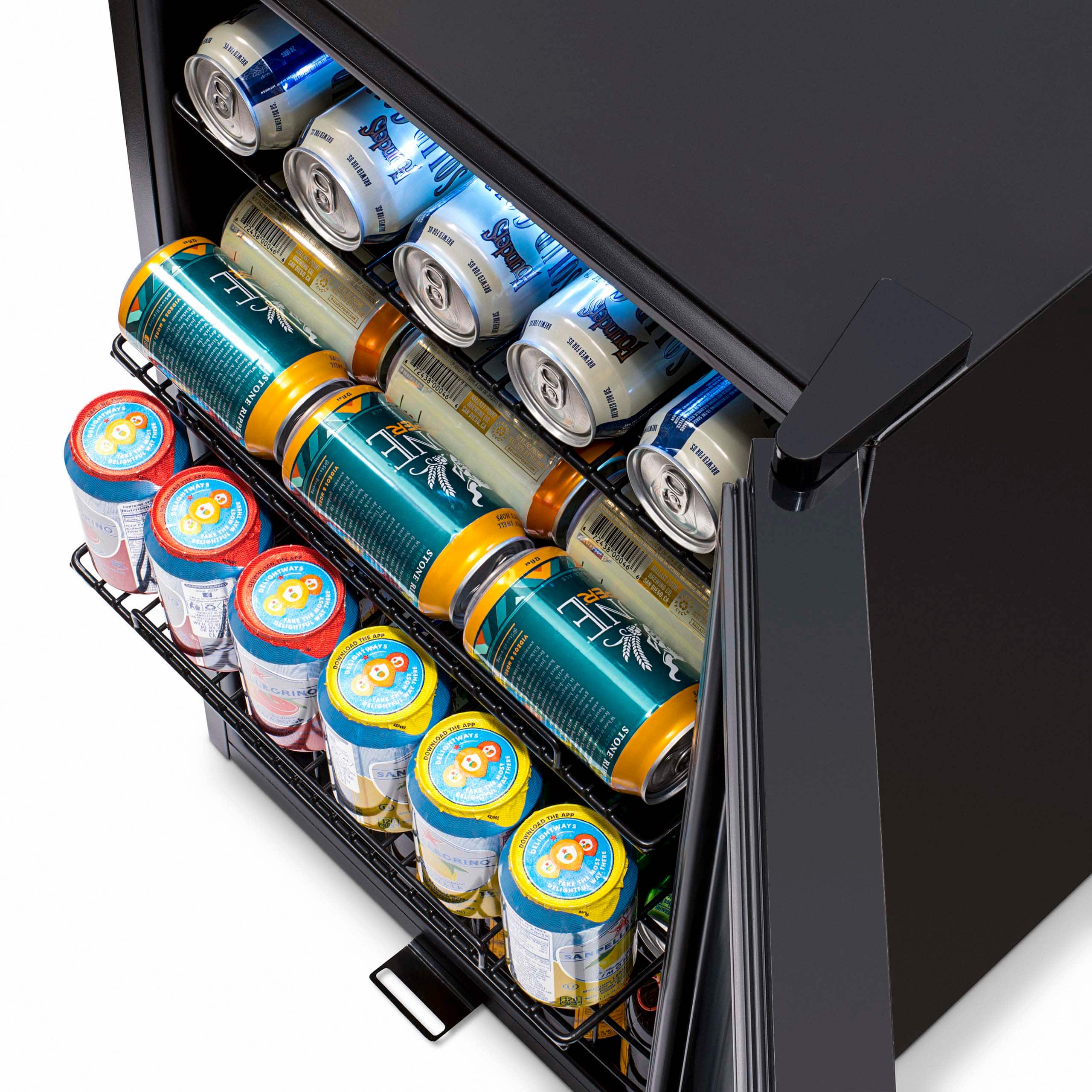 NewAir - 126 Can Freestanding Beverage Fridge with 7 Temperature Settings and Adjustable Shelves - Onyx Black - Image 11