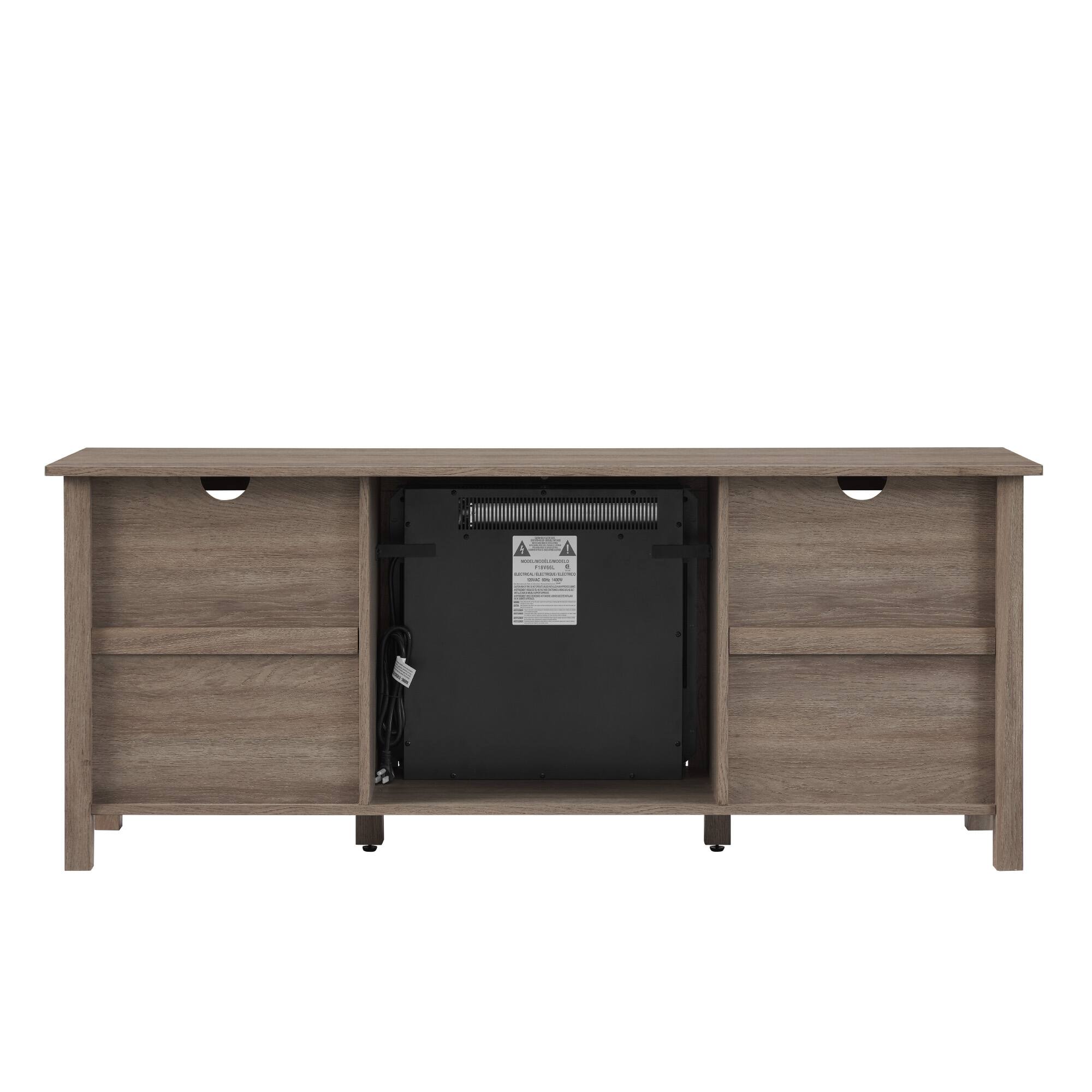 Walker Edison - Mission-Style Fireplace TV Stand for Most TVs up to 65” - Driftwood - Image 4