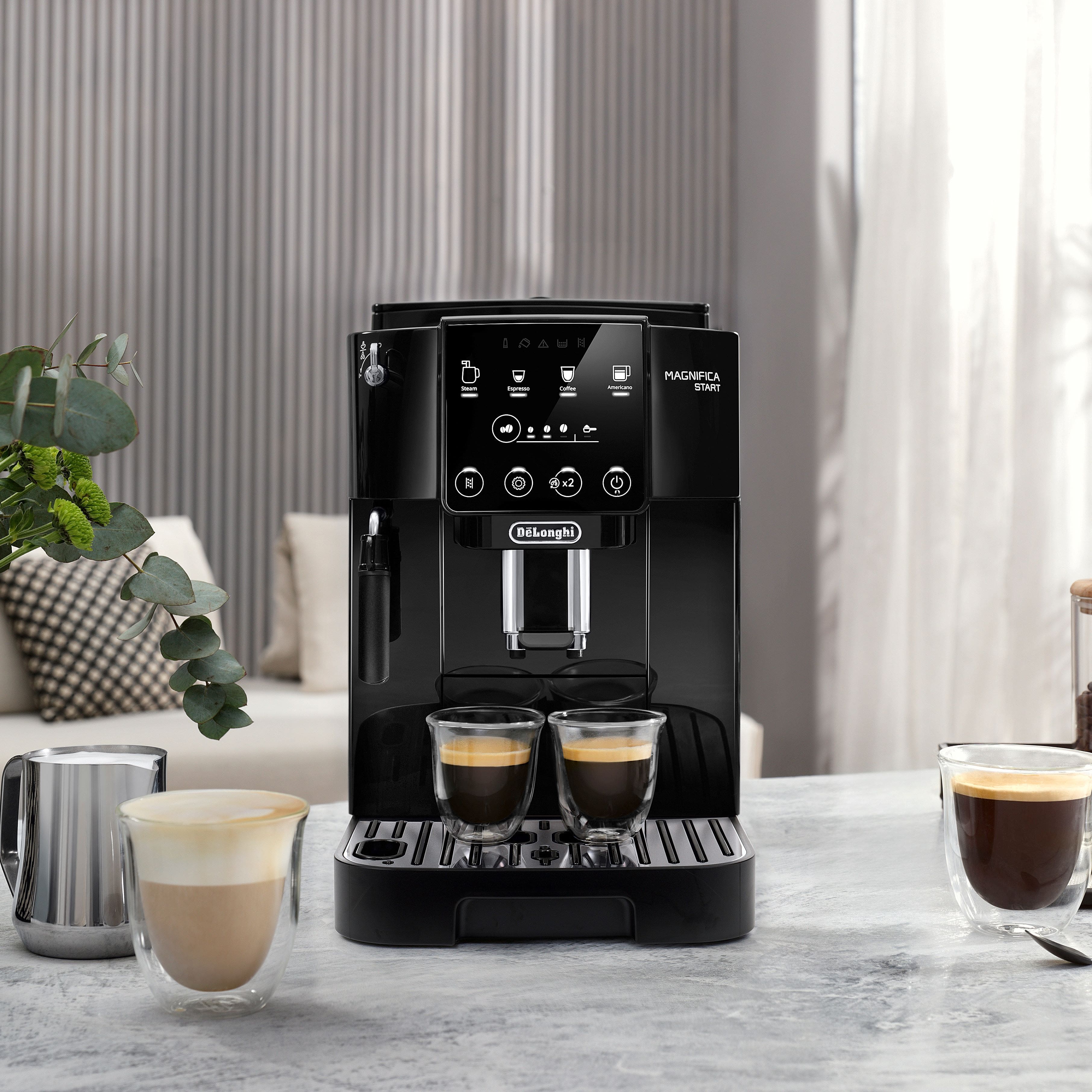 De'Longhi - Magnifica Start Automatic Coffee & Espresso Machine with Milk Frother for Hot & Iced Lattes, Coffee, & More ECAM22022B - Black - Image 7