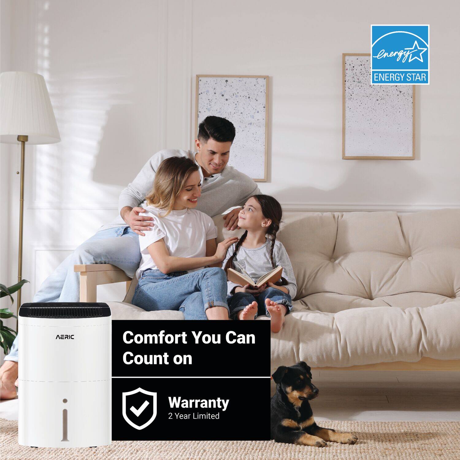 Aeric - 35 Pint Dehumidifier - White - Image 8