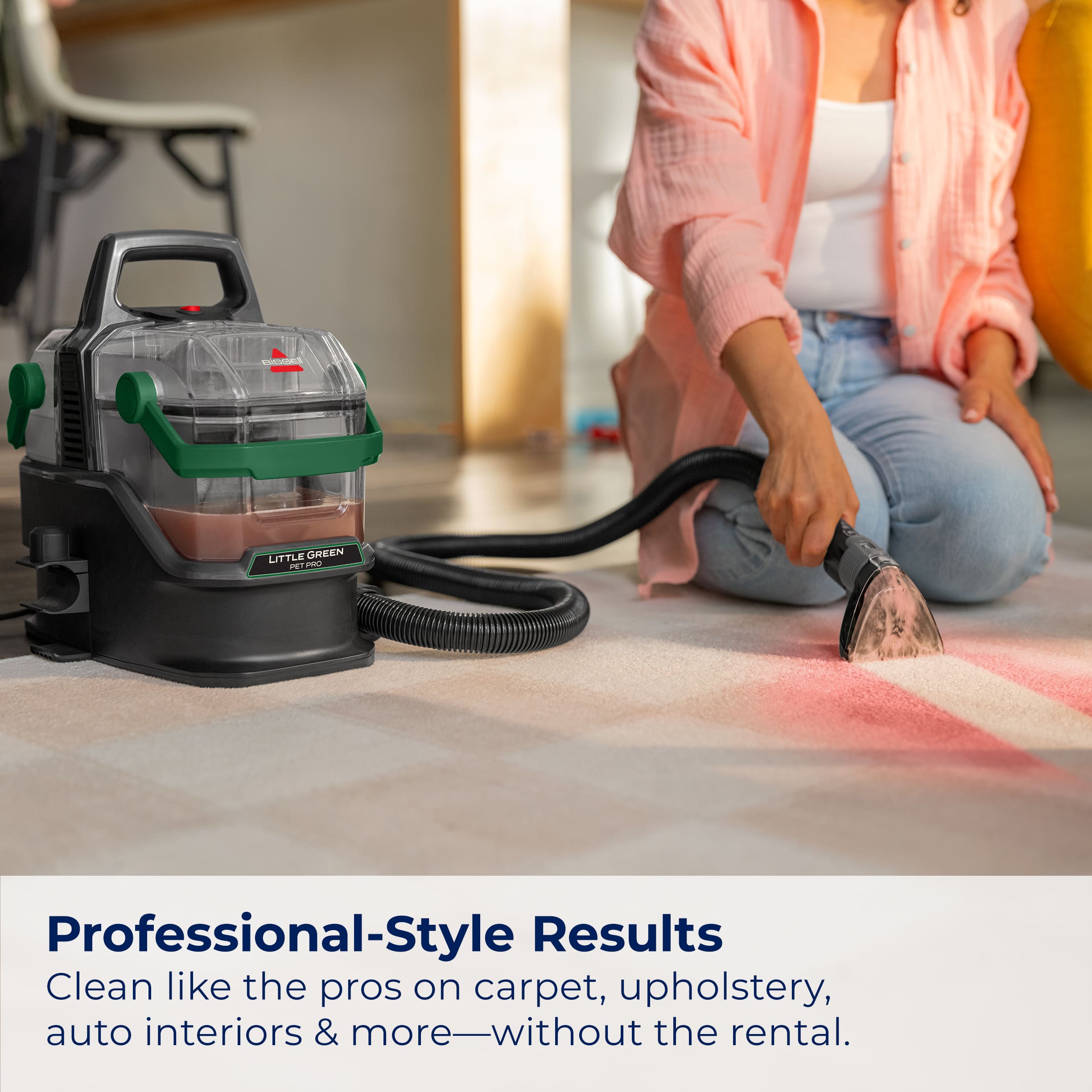 BISSELL - Little Pet Pro Portable Carpet Cleaner - Green - Image 3