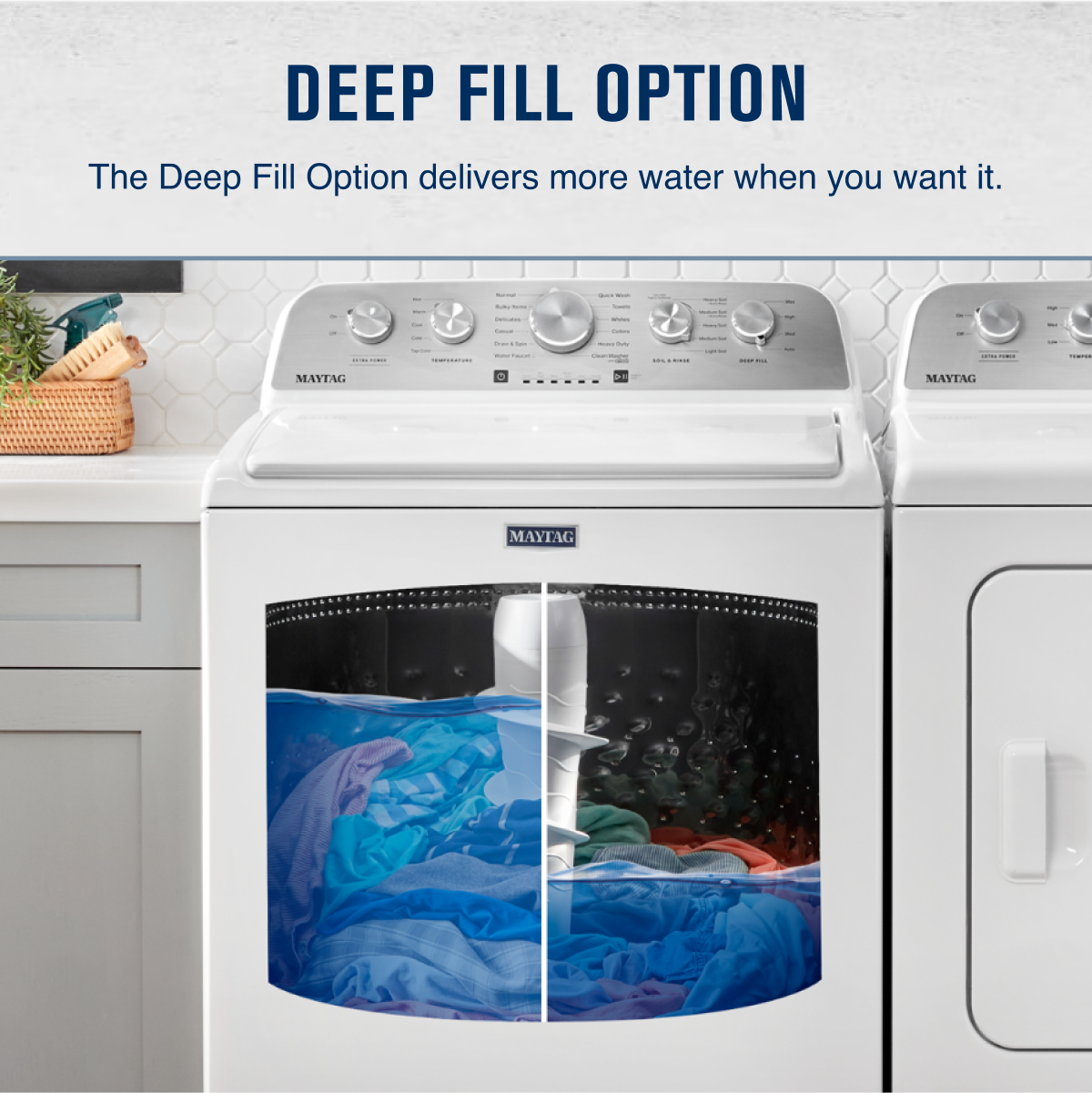 Maytag - 4.5 Cu. Ft. High Efficiency Top Load Washer with Extra Power Button - White - Image 16