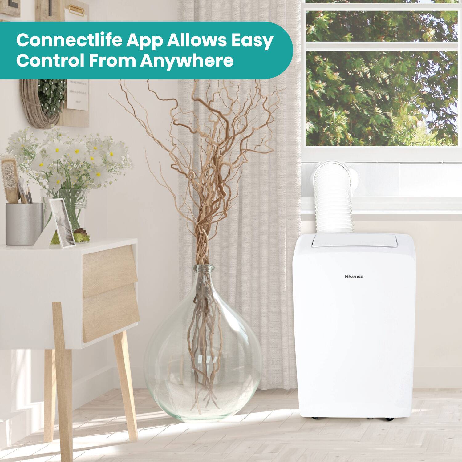 Hisense - 8,000 BTU Smart Portable Air Conditioner with Wi-fi and Remote Control - White - Image 5