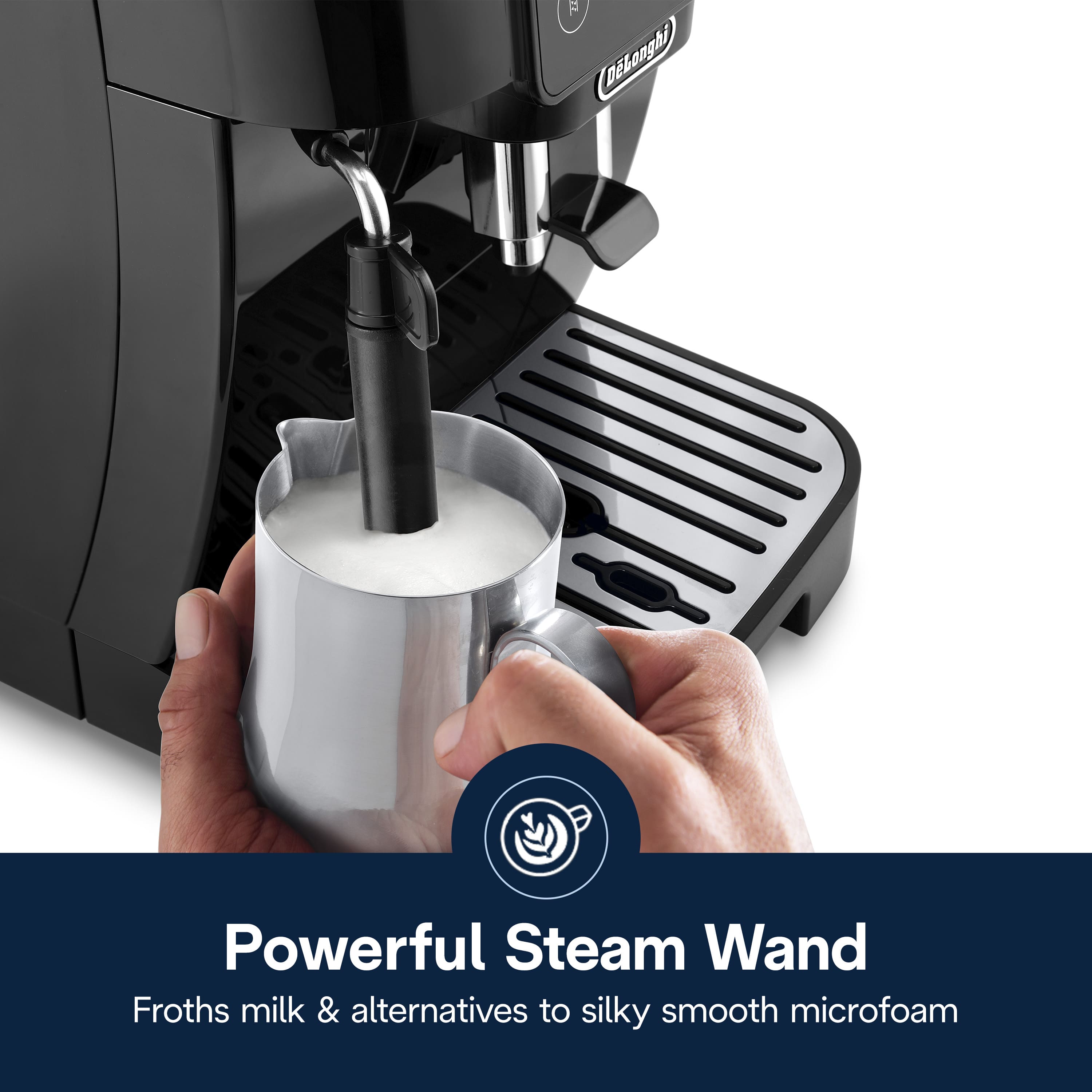 De'Longhi - Magnifica Start Automatic Coffee & Espresso Machine with Milk Frother for Hot & Iced Lattes, Coffee, & More ECAM22022B - Black - Image 2