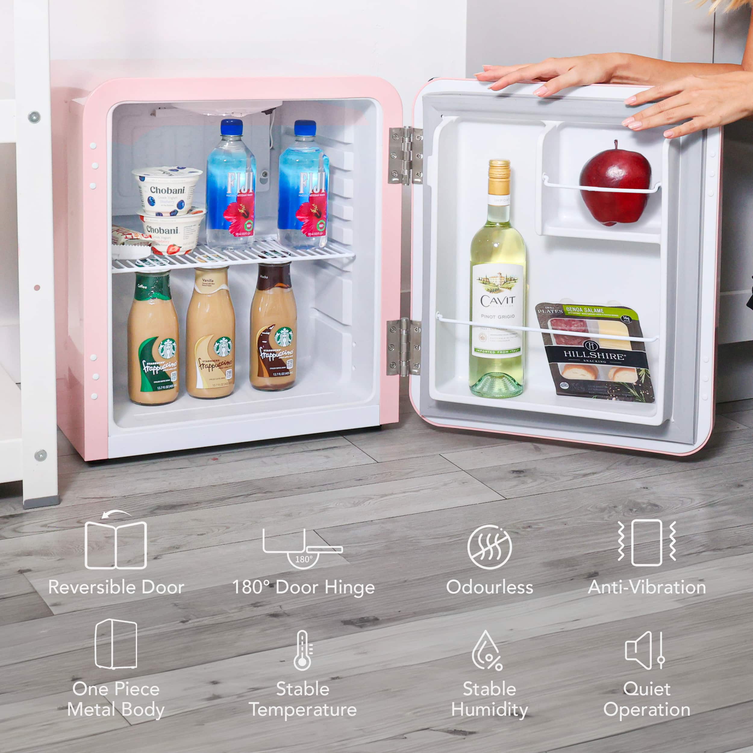 Cooluli - Curve 1.7 cuft Freestanding Compressor Fridge - Pink - Image 2