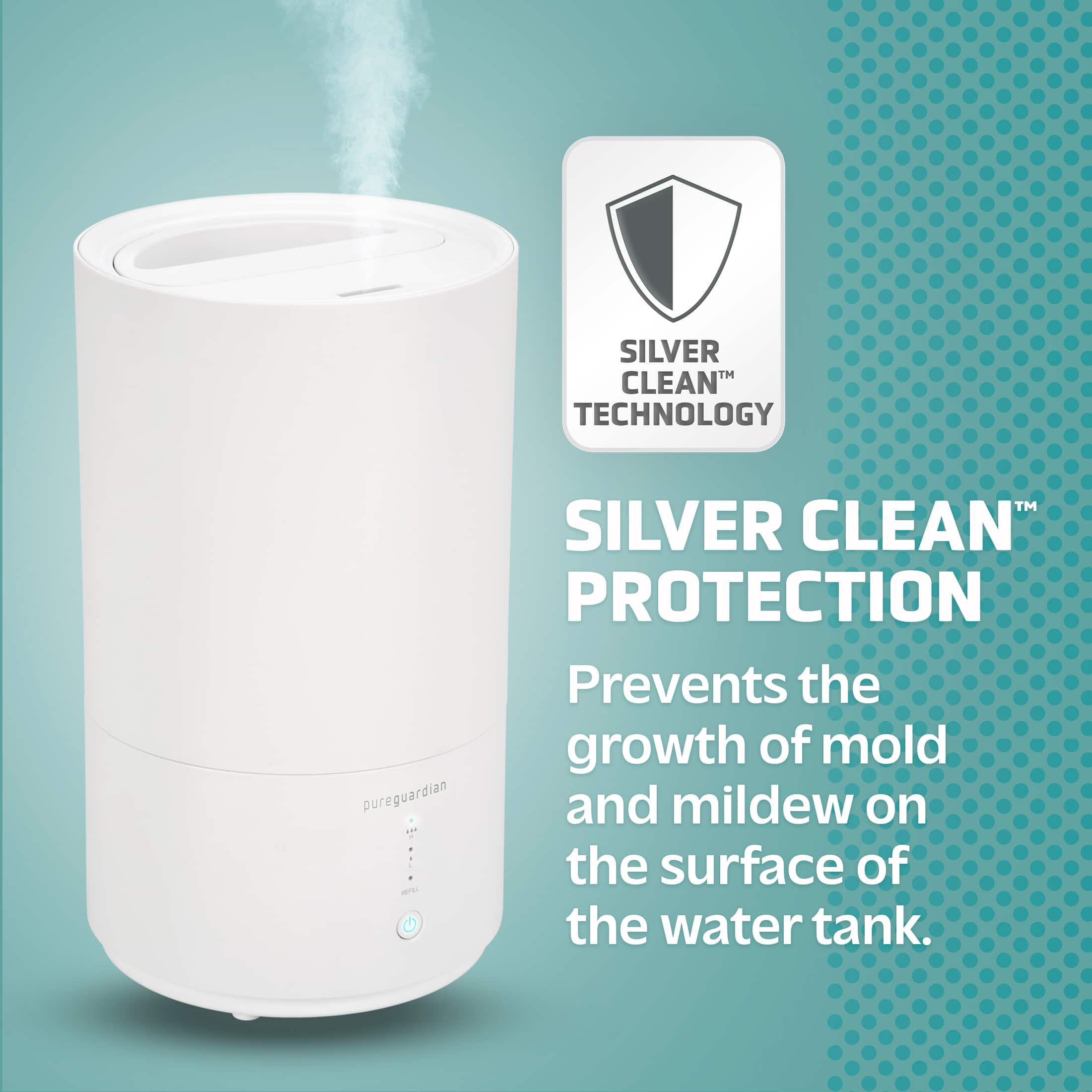 PureGuardian - H950AR Ultrasonic Cool Mist Top Fill Humidifier with Aromatherapy, .80-Gallon - White - Image 4