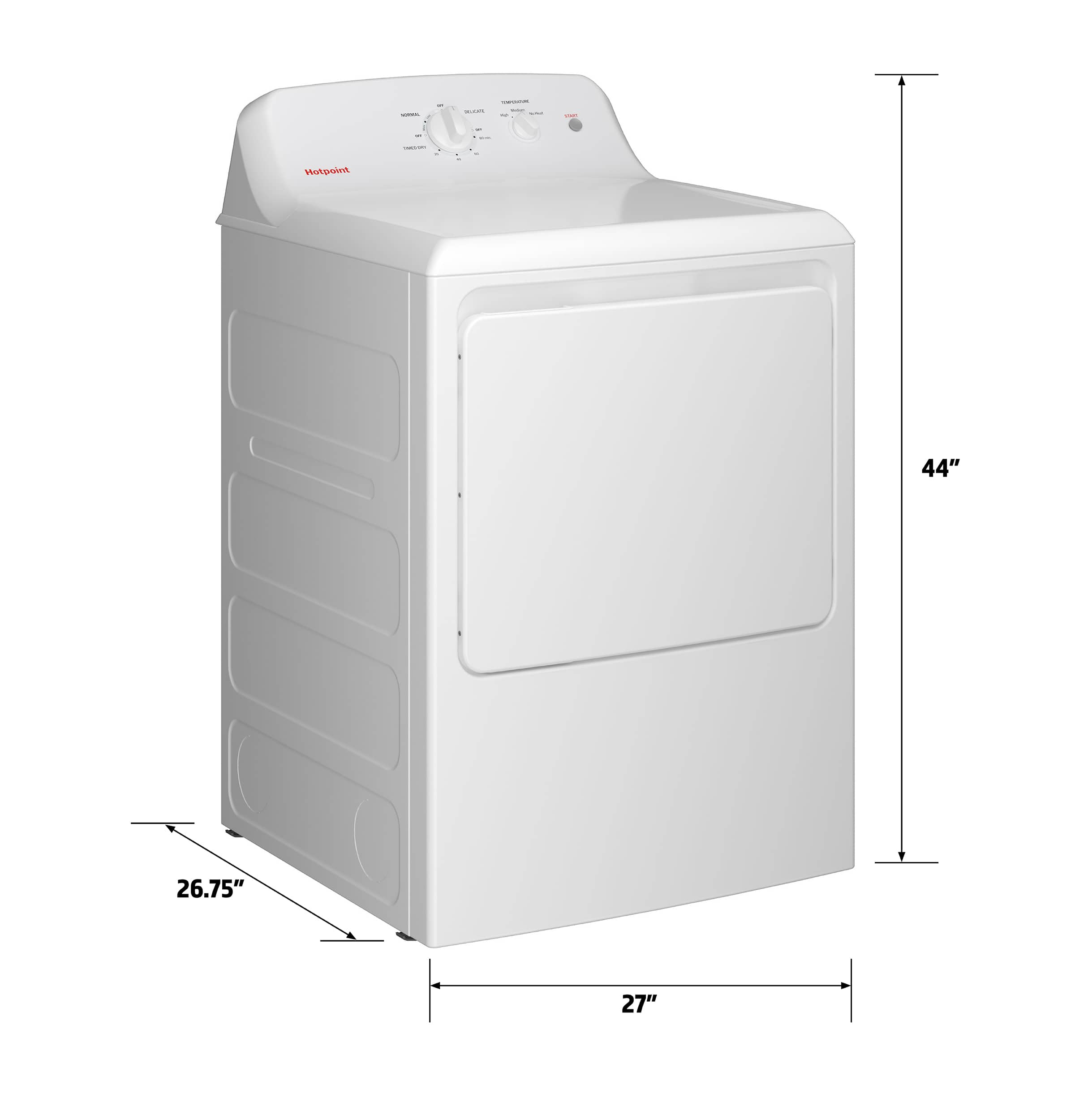 Hotpoint - 6.2 Cu. Ft. Electric Dryer with Auto Dry - White - Image 3