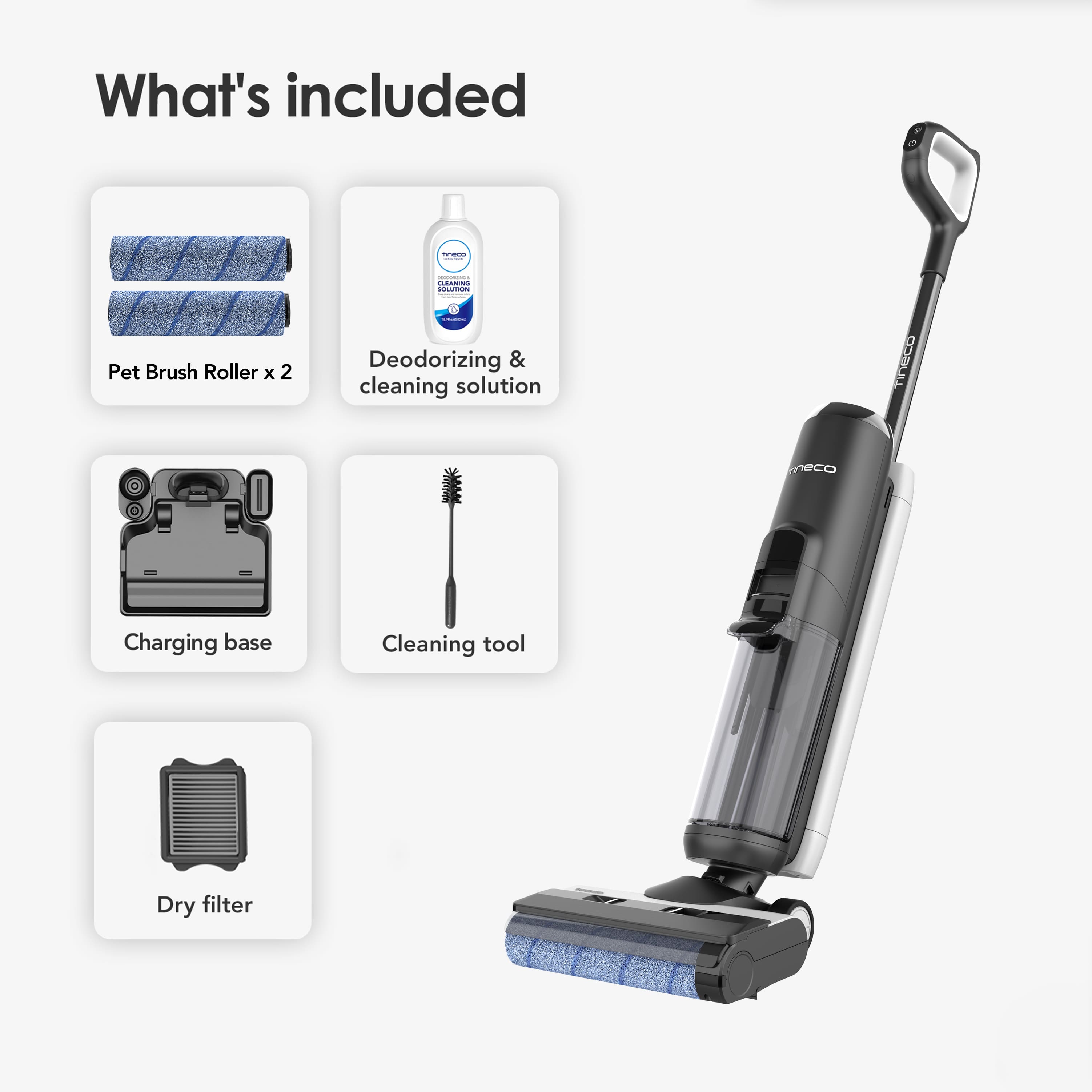 Tineco - Floor Washer Pet Cordless Mop & Vacuum Cleaner - 5 Series - Black - Image 3