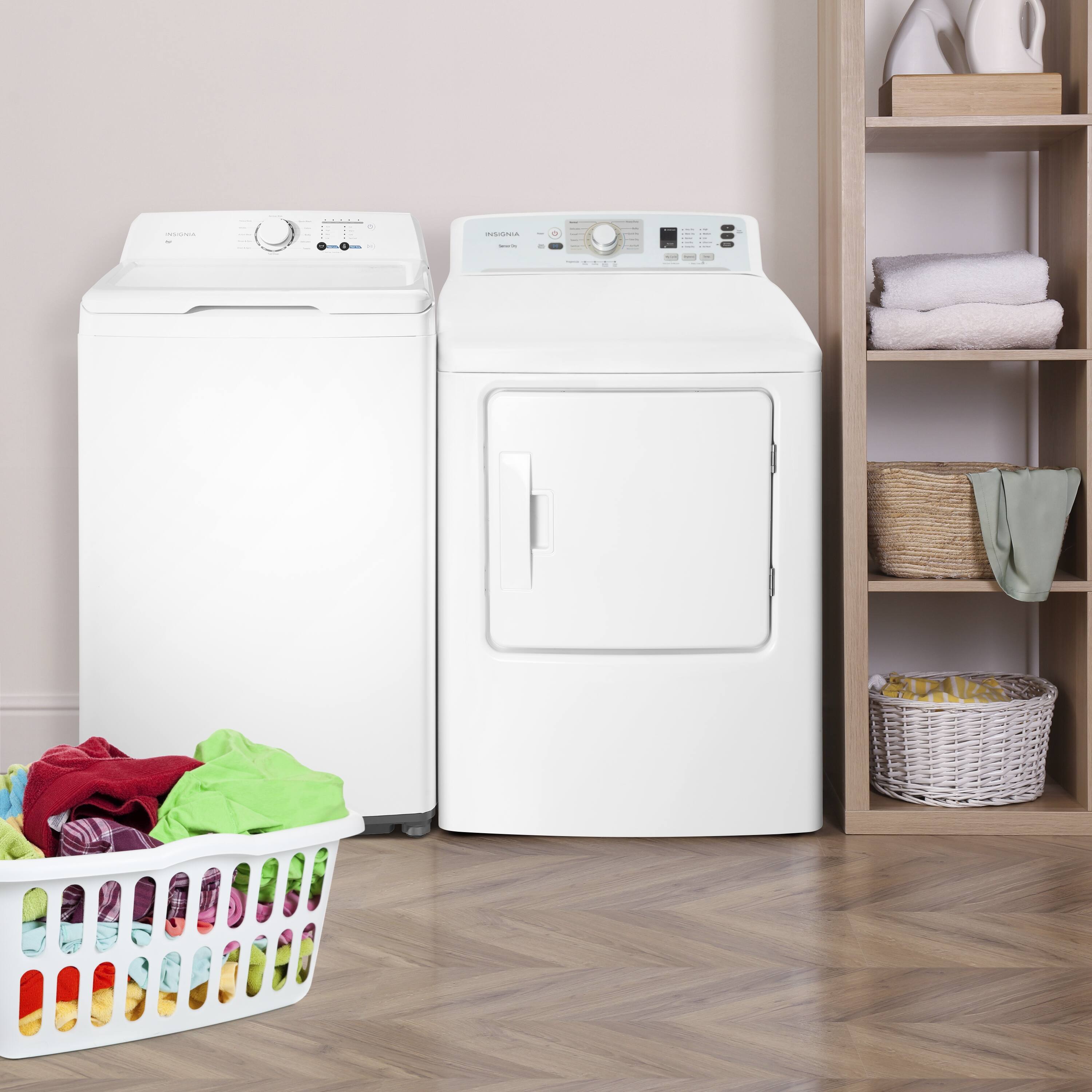Insignia™ - 6.7 Cu. Ft. Gas Dryer with Sensor Dry and My Cycle Memory - White - Image 2
