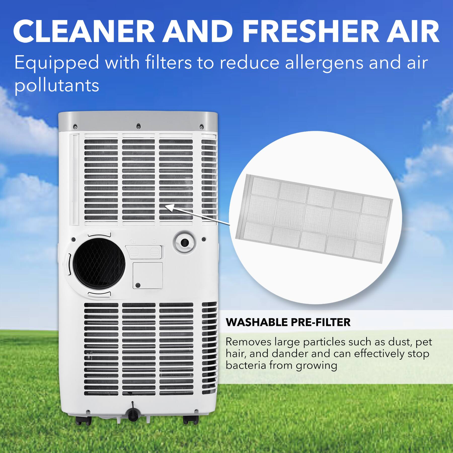 Whynter - ARC-115WG 11,000 BTU (6,800 BTU SACC) Compact Portable Air Conditioner, Dehumidifier, and Fan, up to 400 sq ft - White - Image 7