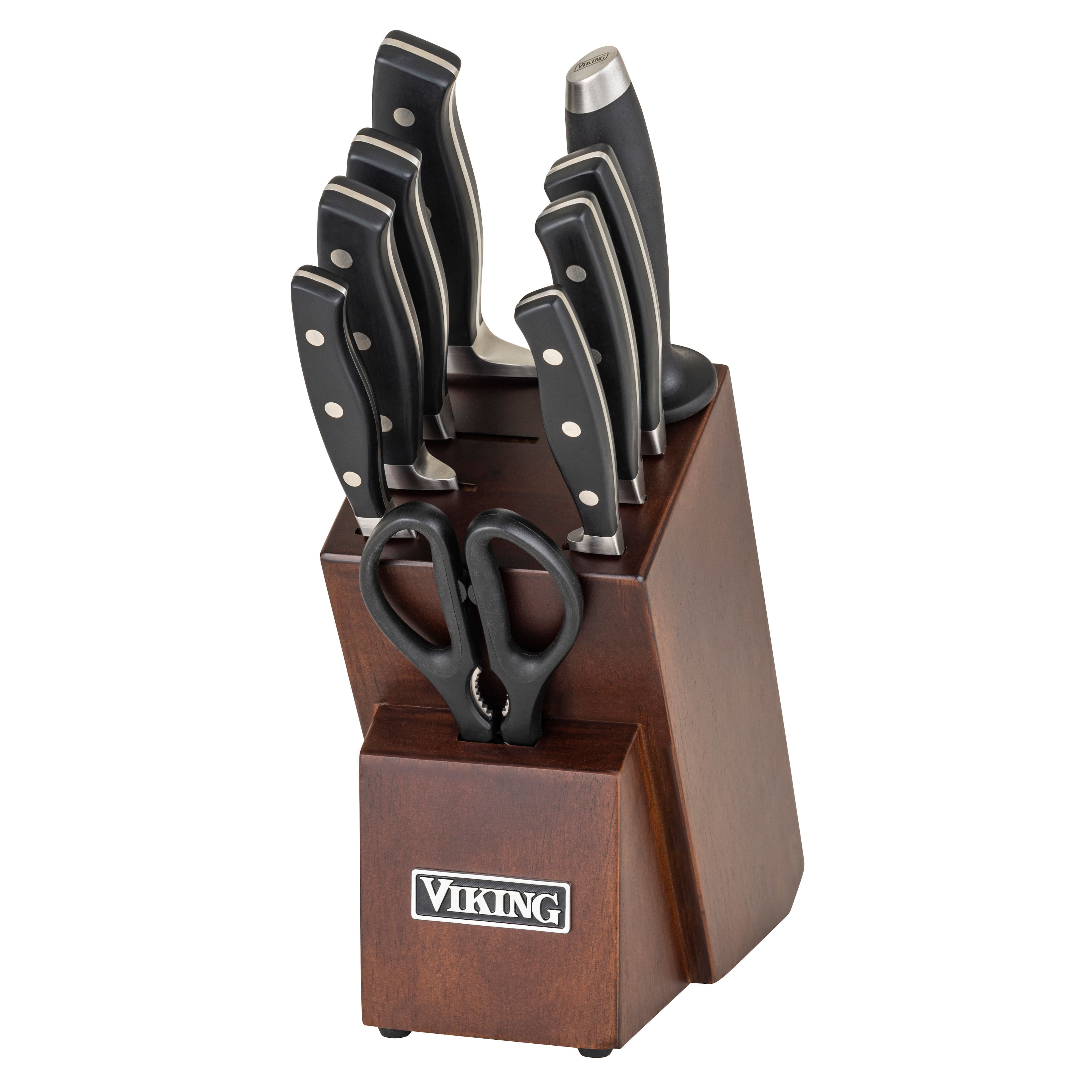 Viking - 10-Piece True Forged Cutlery Set with Walnut Block - Multicolor - Image 2