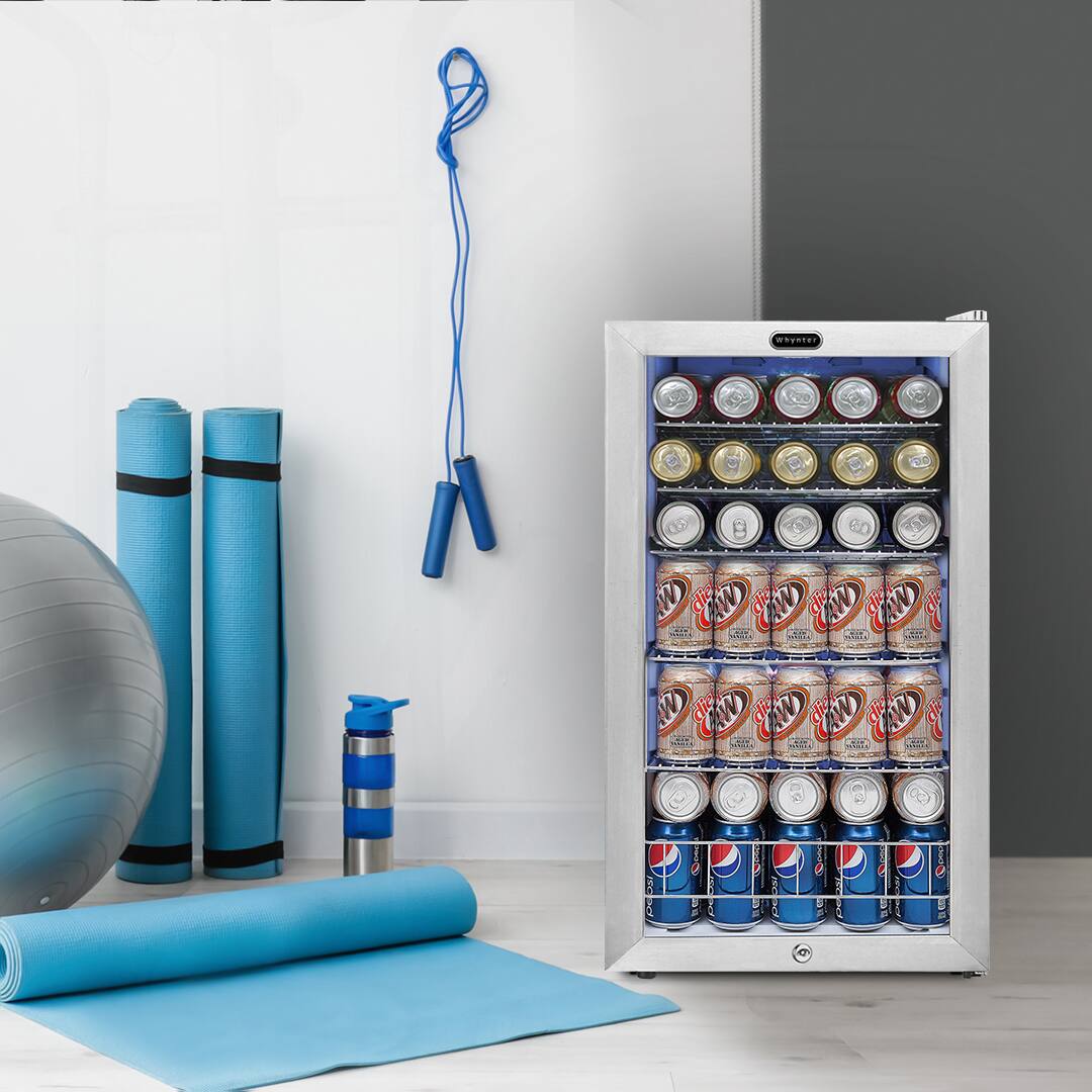 Whynter - 120-Can Beverage Refrigerator - White Cabinet/Stainless Steel Trim - Image 5