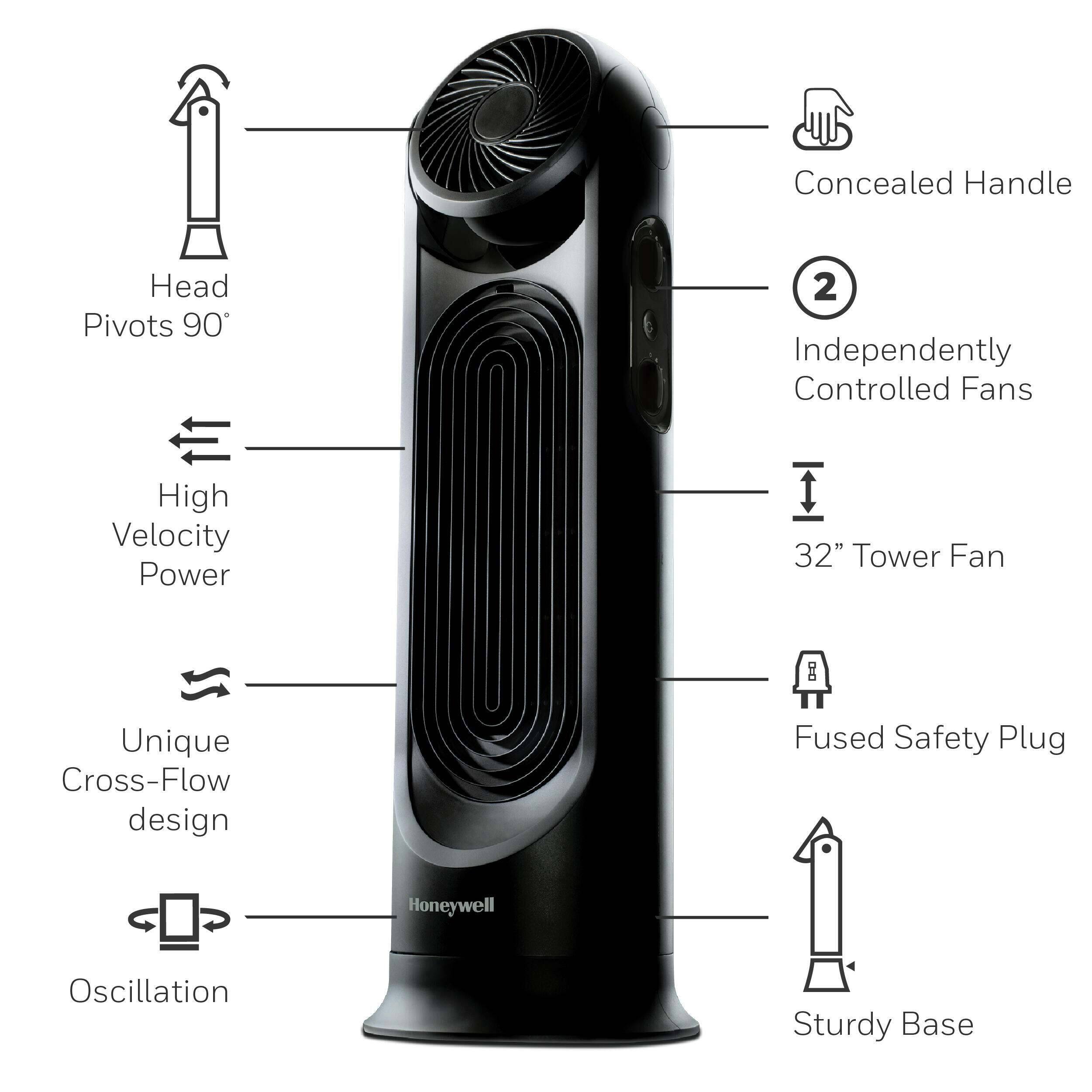 Honeywell - TurboForce Tower Fan - Black - Image 8