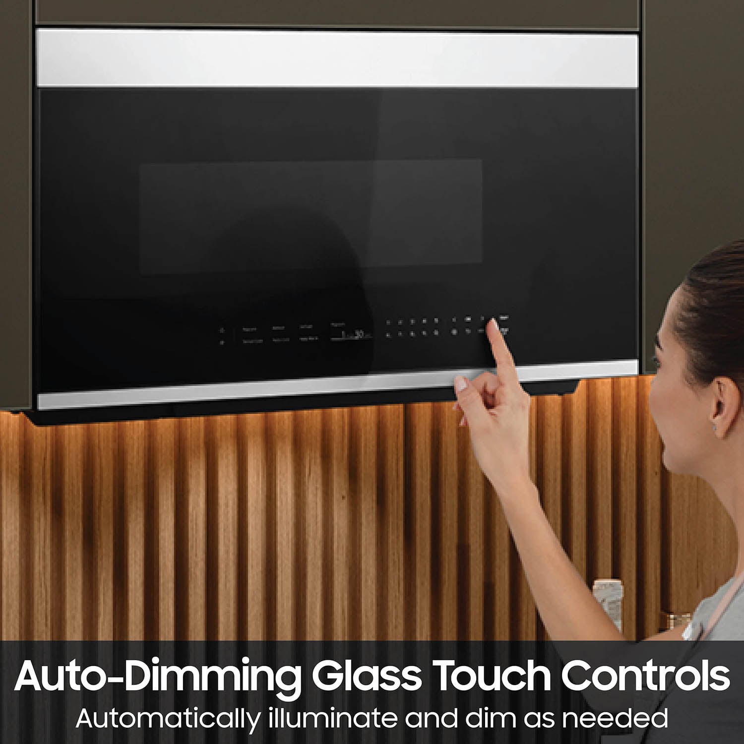 Samsung - Bespoke 2.1 Cu. Ft. Over-the-Range Microwave with Sensor Cooking and Auto Dimming Glass Touch Controls - White Glass - Image 6