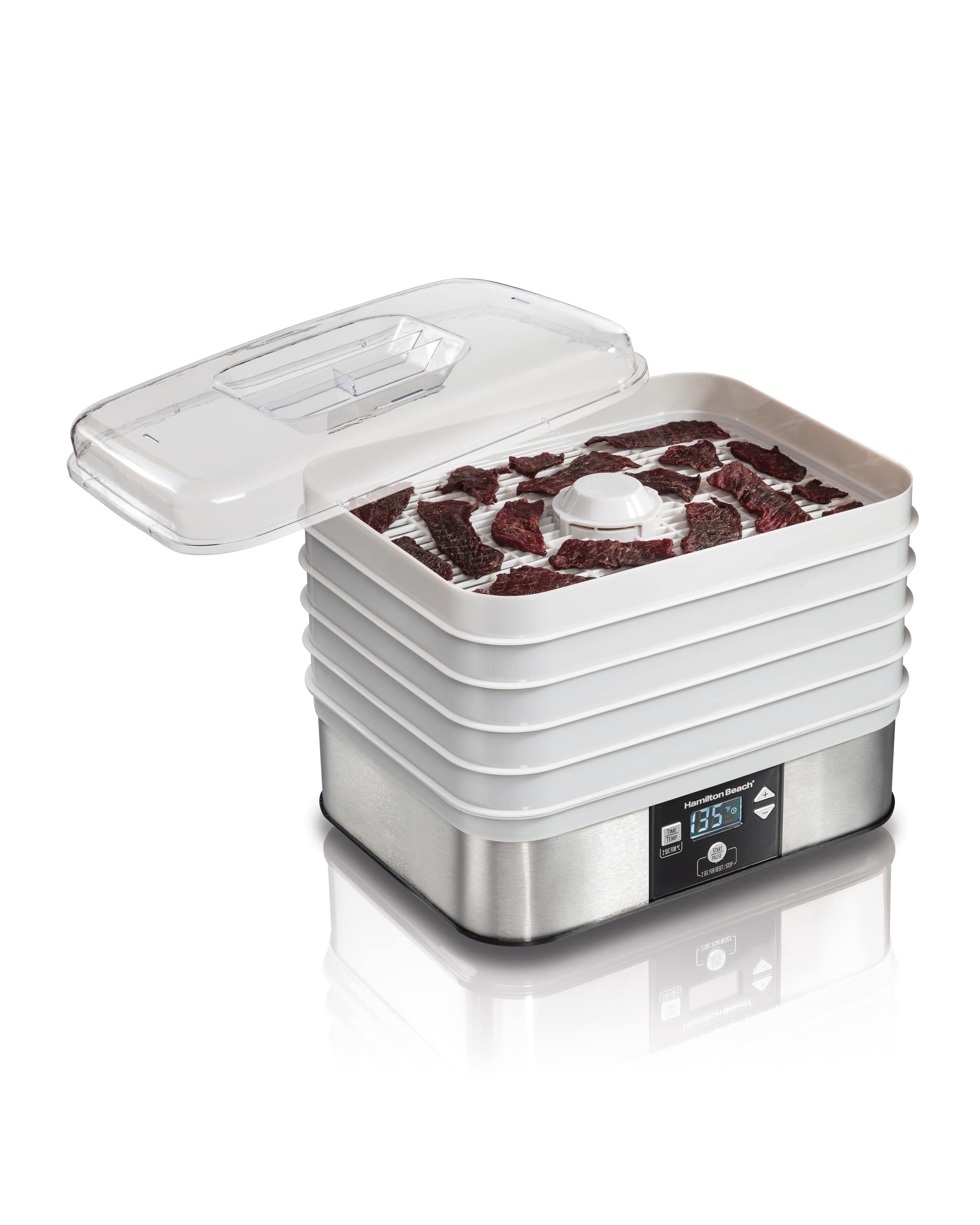 Hamilton Beach - 5-Tray Food Dehydrator - Silver/White - Image 3