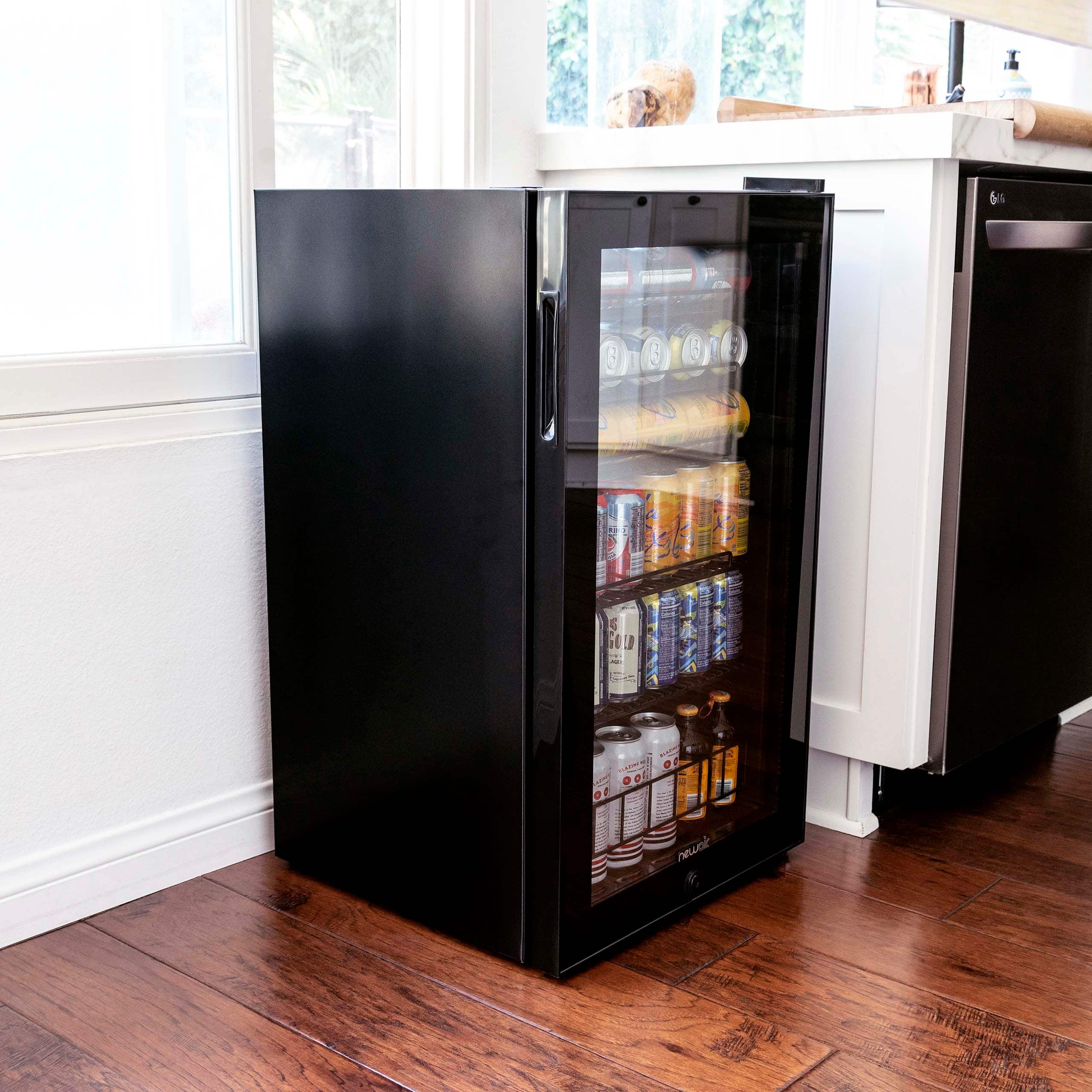 NewAir - 126 Can Freestanding Beverage Fridge with 7 Temperature Settings and Adjustable Shelves - Onyx Black - Image 3