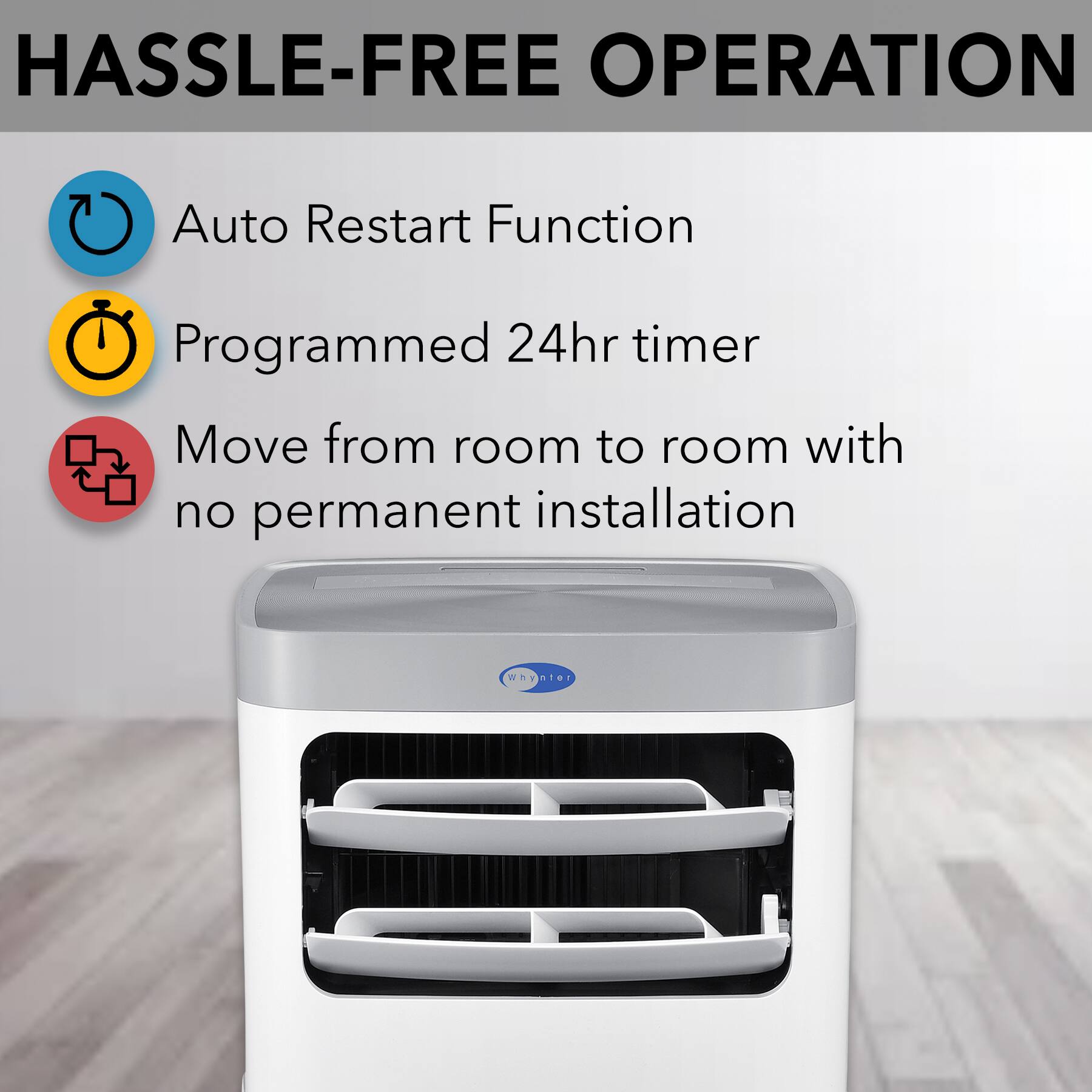 Whynter - ARC-115WG 11,000 BTU (6,800 BTU SACC) Compact Portable Air Conditioner, Dehumidifier, and Fan, up to 400 sq ft - White - Image 3