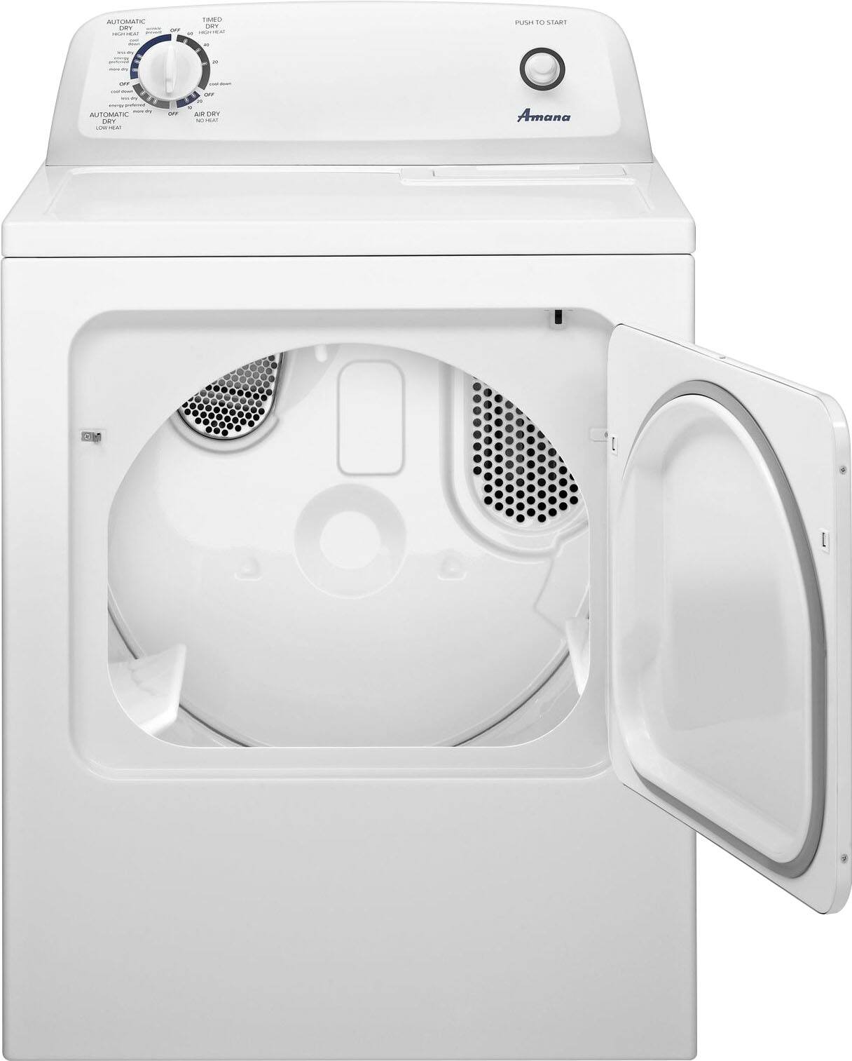 Amana - 6.5 Cu. Ft. Electric Dryer with Automatic Dryness Control - White - Image 2