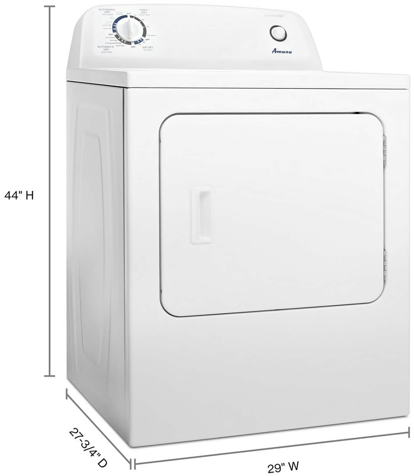 Amana - 6.5 Cu. Ft. Gas Dryer with Automatic Dryness Control - White - Image 3