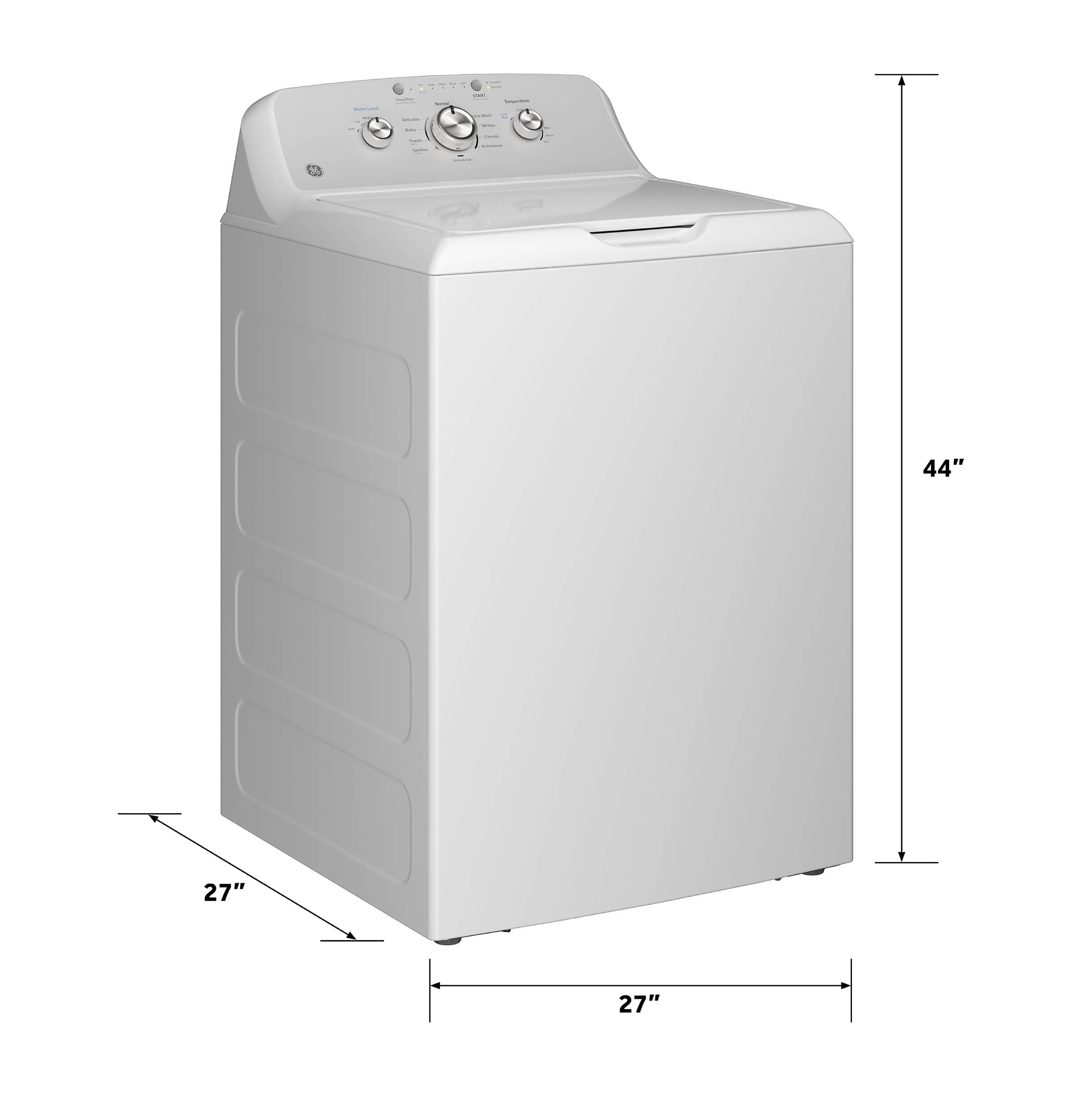 GE - 4.3 Cu. Ft. High-Efficiency Top Load Washer with Cold Plus - White with Silver Matte - Image 3