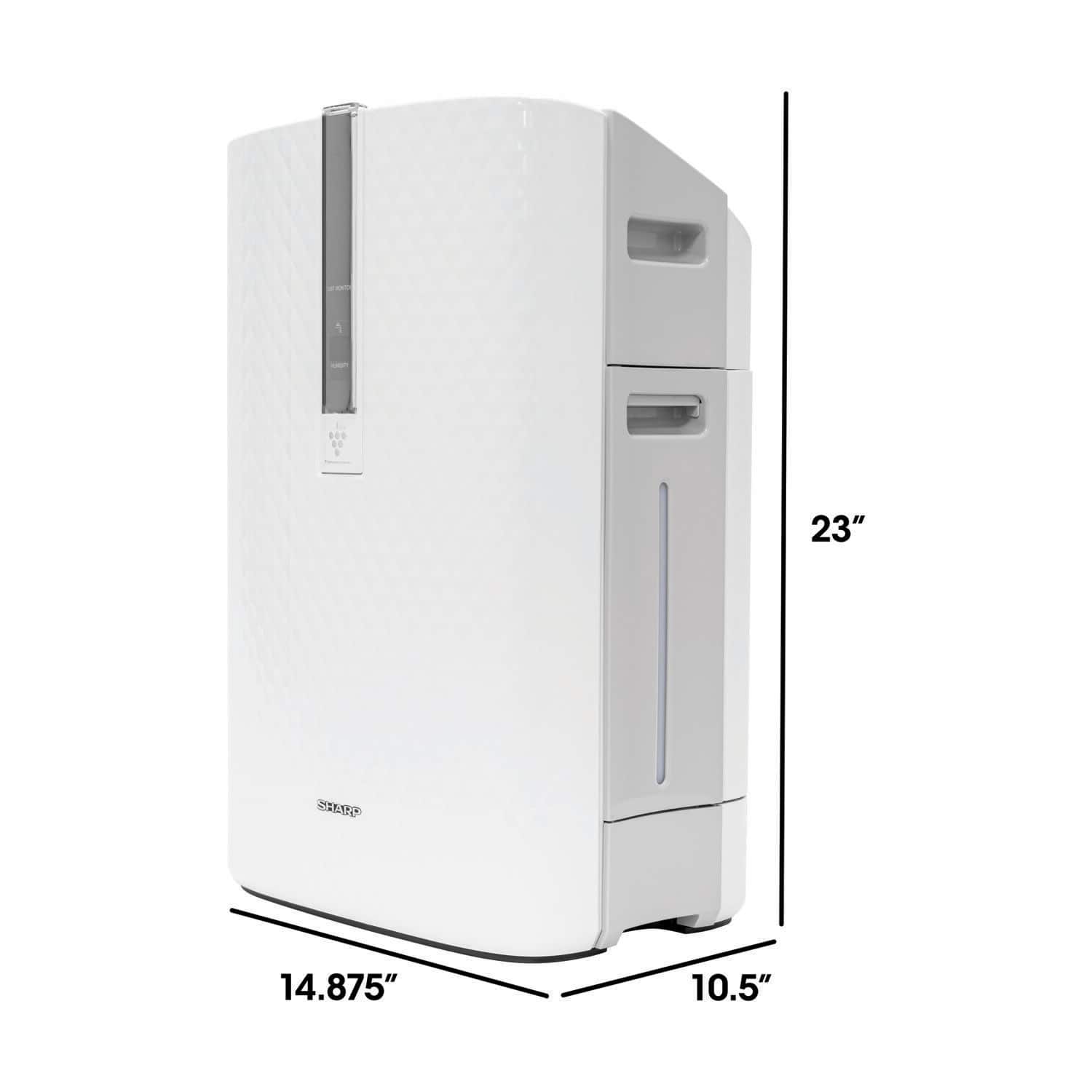 Sharp - Air Purifier and Humidifier with Plasmacluster Ion Technology Recommended for Medium-Sized Rooms - White - Image 2