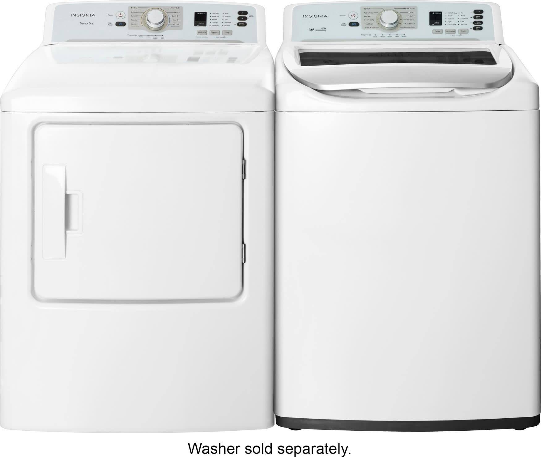 Insignia™ - 6.7 Cu. Ft. Gas Dryer with Sensor Dry and My Cycle Memory - White - Image 7