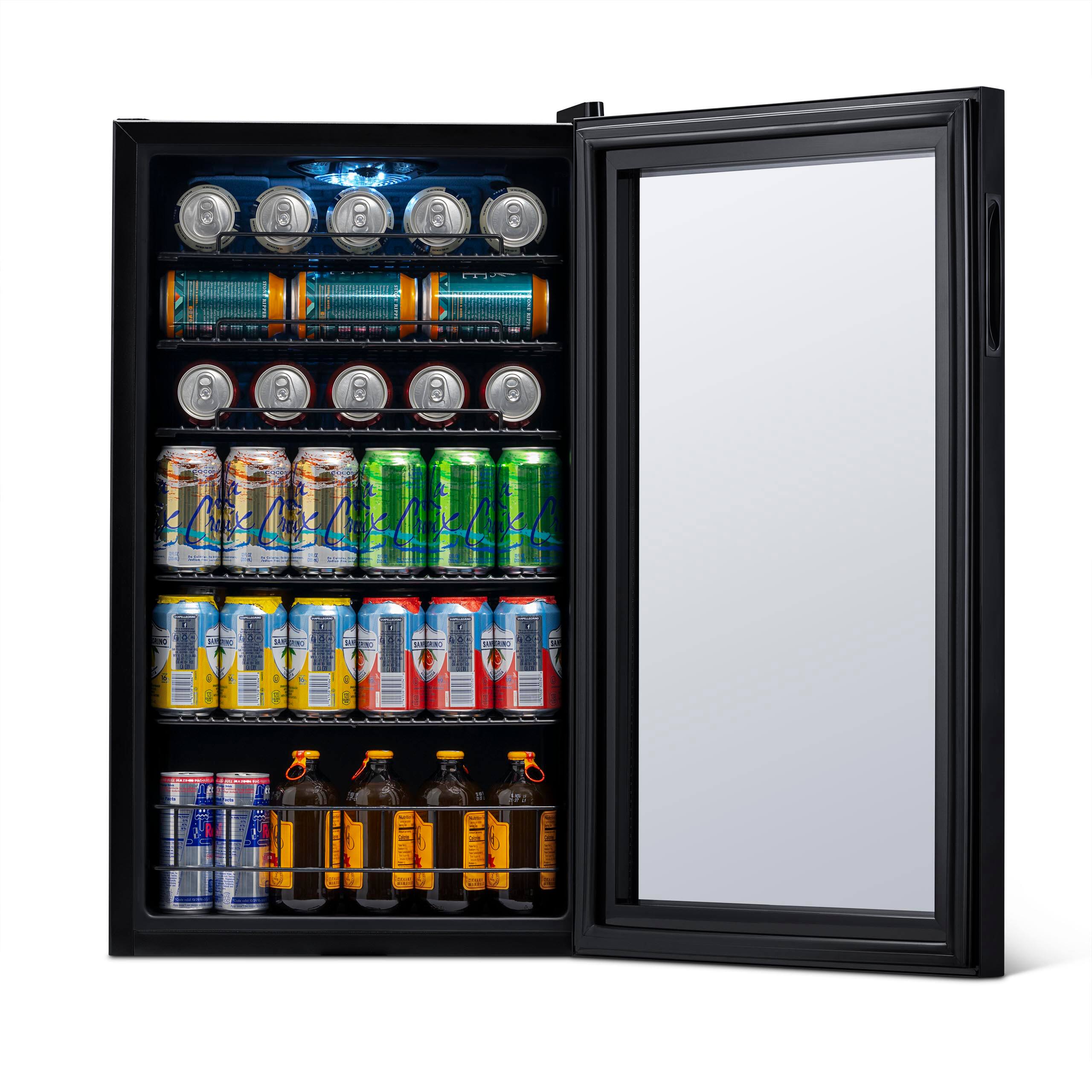 NewAir - 126 Can Freestanding Beverage Fridge with 7 Temperature Settings and Adjustable Shelves - Onyx Black - Image 8