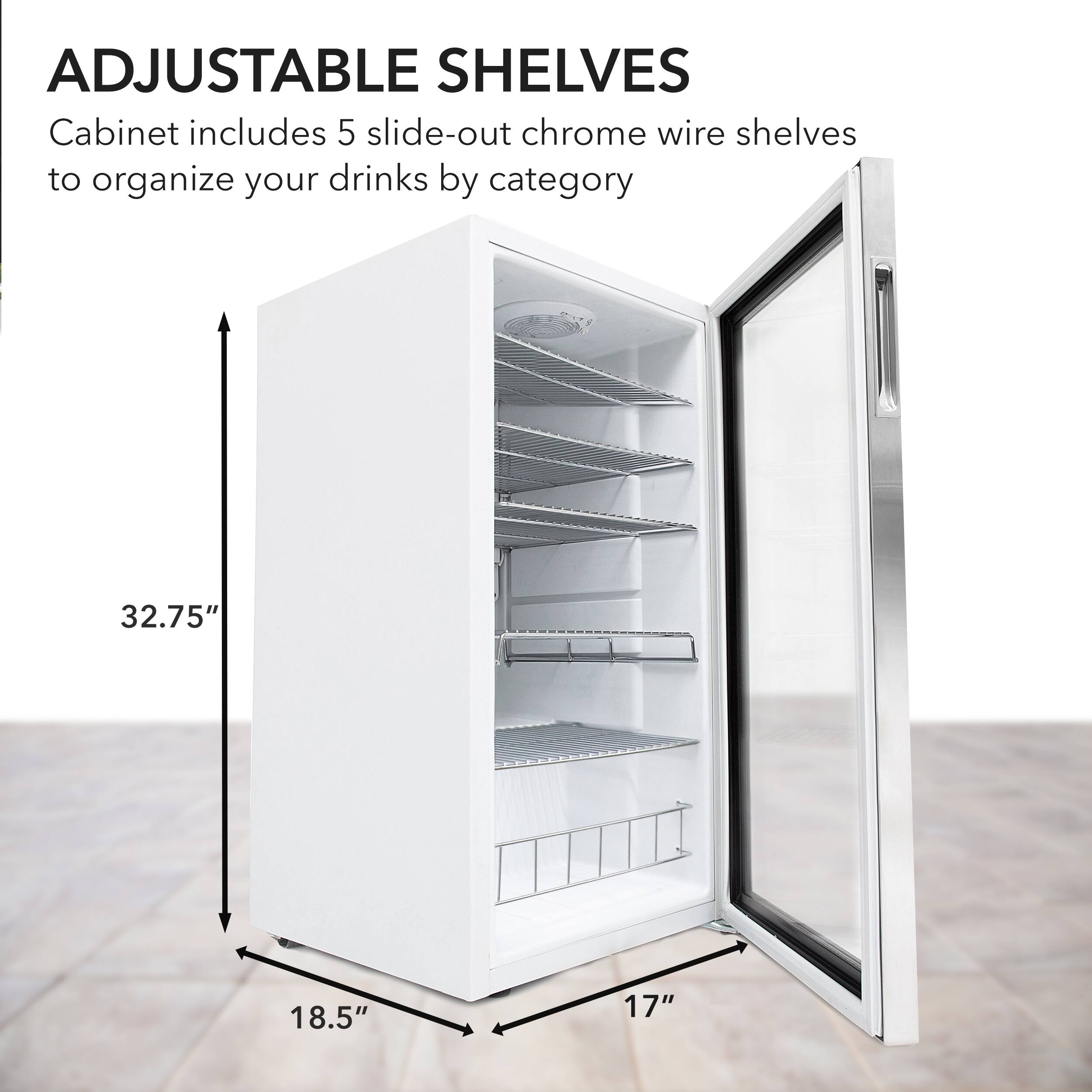 Whynter - 120-Can Beverage Refrigerator - White Cabinet/Stainless Steel Trim - Image 7