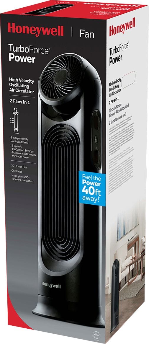 Honeywell - TurboForce Tower Fan - Black - Image 5