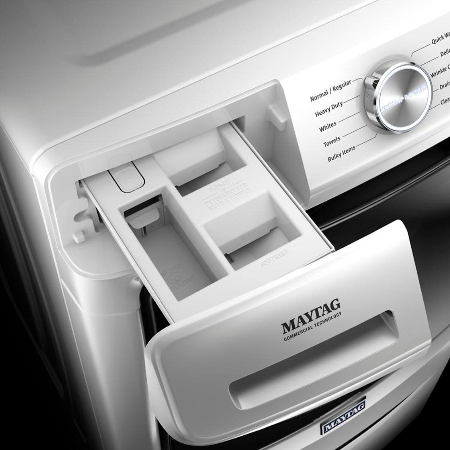 Maytag - 4.5 Cu. Ft. High-Efficiency Stackable Front Load Washer with Steam and Fresh Spin - White - Image 3