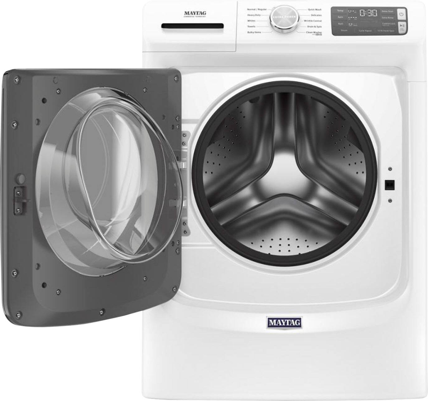 Maytag - 4.5 Cu. Ft. High-Efficiency Stackable Front Load Washer with Steam and Fresh Spin - White - Image 17
