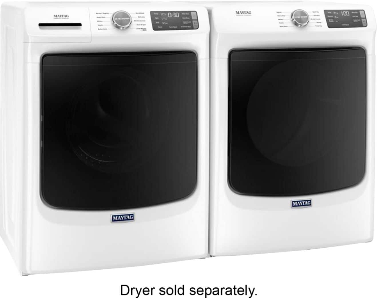 Maytag - 4.5 Cu. Ft. High-Efficiency Stackable Front Load Washer with Steam and Fresh Spin - White - Image 4