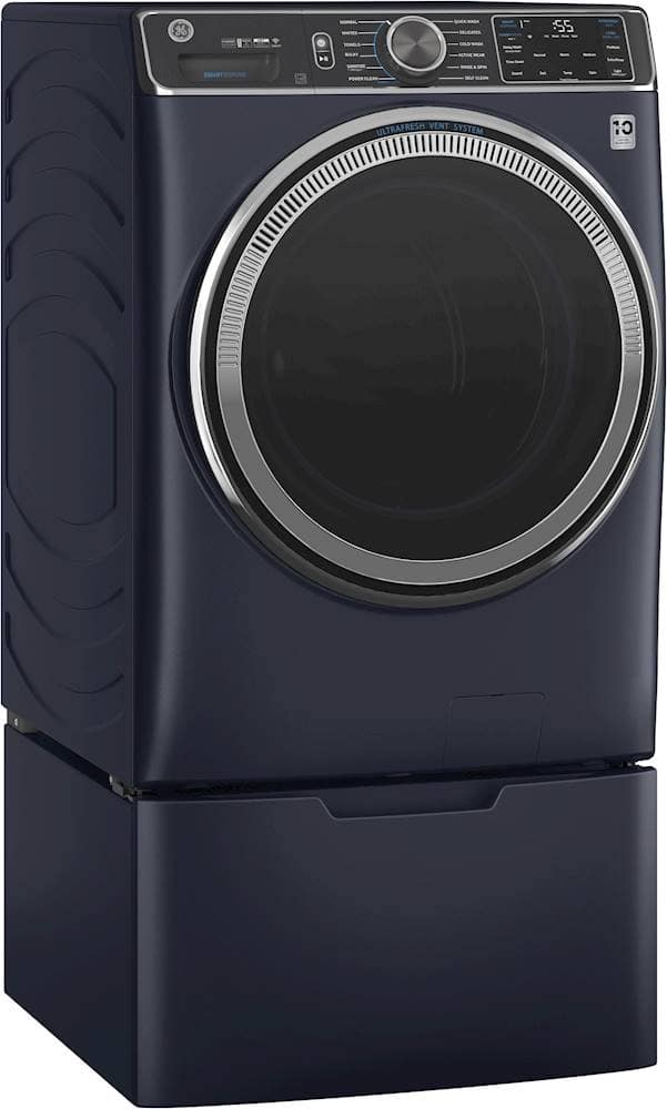 GE - Washer/Dryer Laundry Pedestal with Storage Drawer - Sapphire Blue - Image 5
