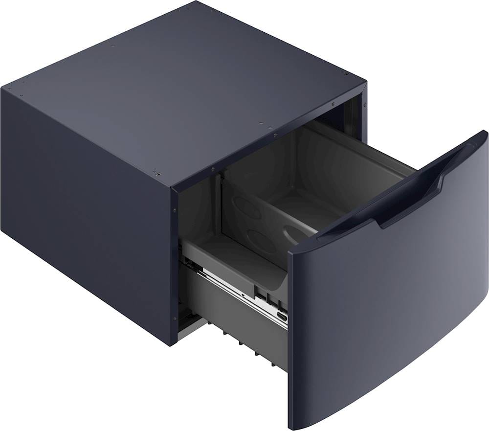 GE - Washer/Dryer Laundry Pedestal with Storage Drawer - Sapphire Blue - Image 2
