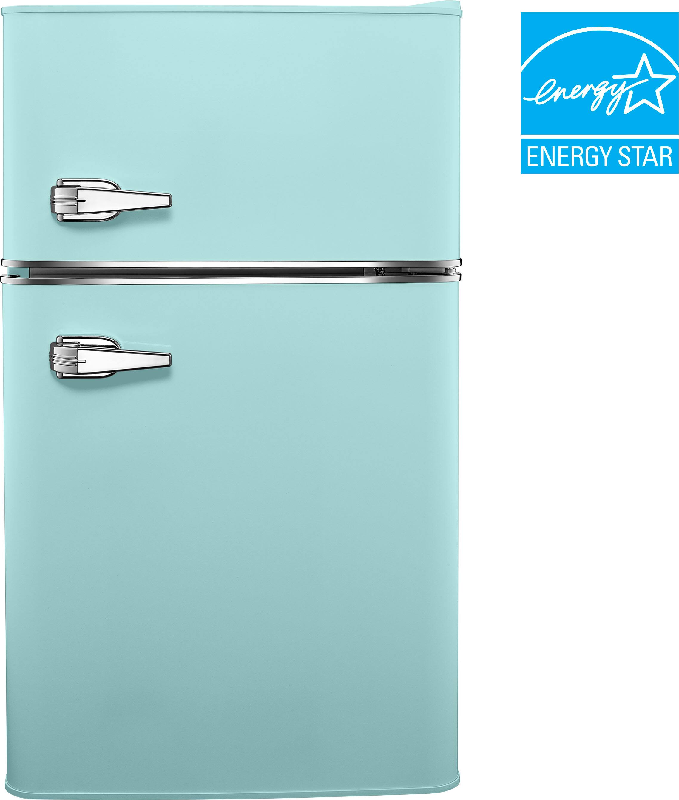 Insignia™ - 3.1 Cu. Ft. Retro Mini Fridge with Top Freezer and ENERGY STAR Certification - Mint - Image 2