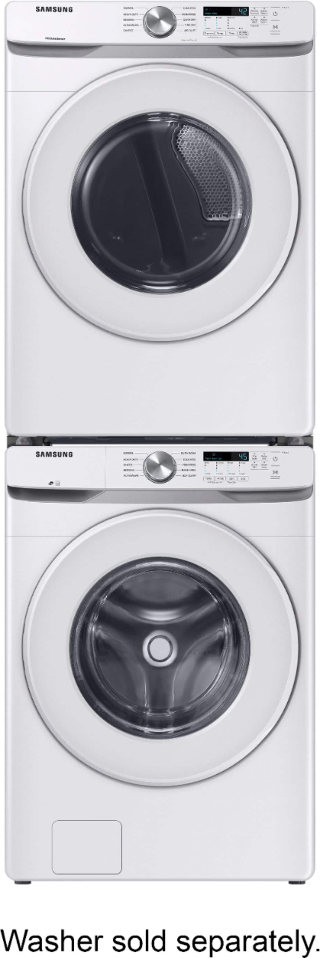 Samsung - 7.5 Cu. Ft. Stackable Electric Dryer with Sensor Dry - White - Image 8