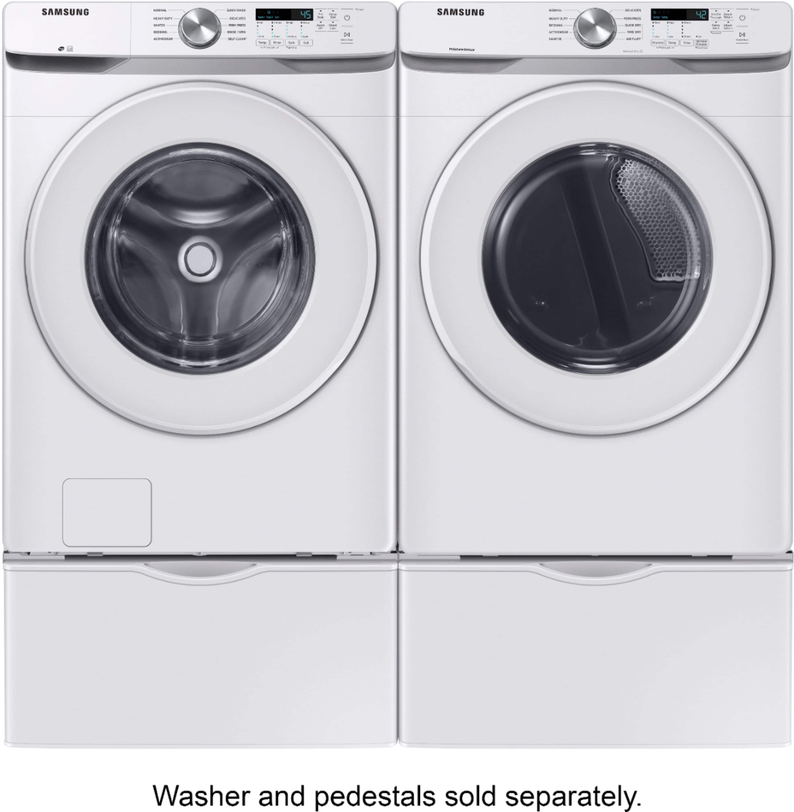 Samsung - 7.5 Cu. Ft. Stackable Electric Dryer with Sensor Dry - White - Image 9
