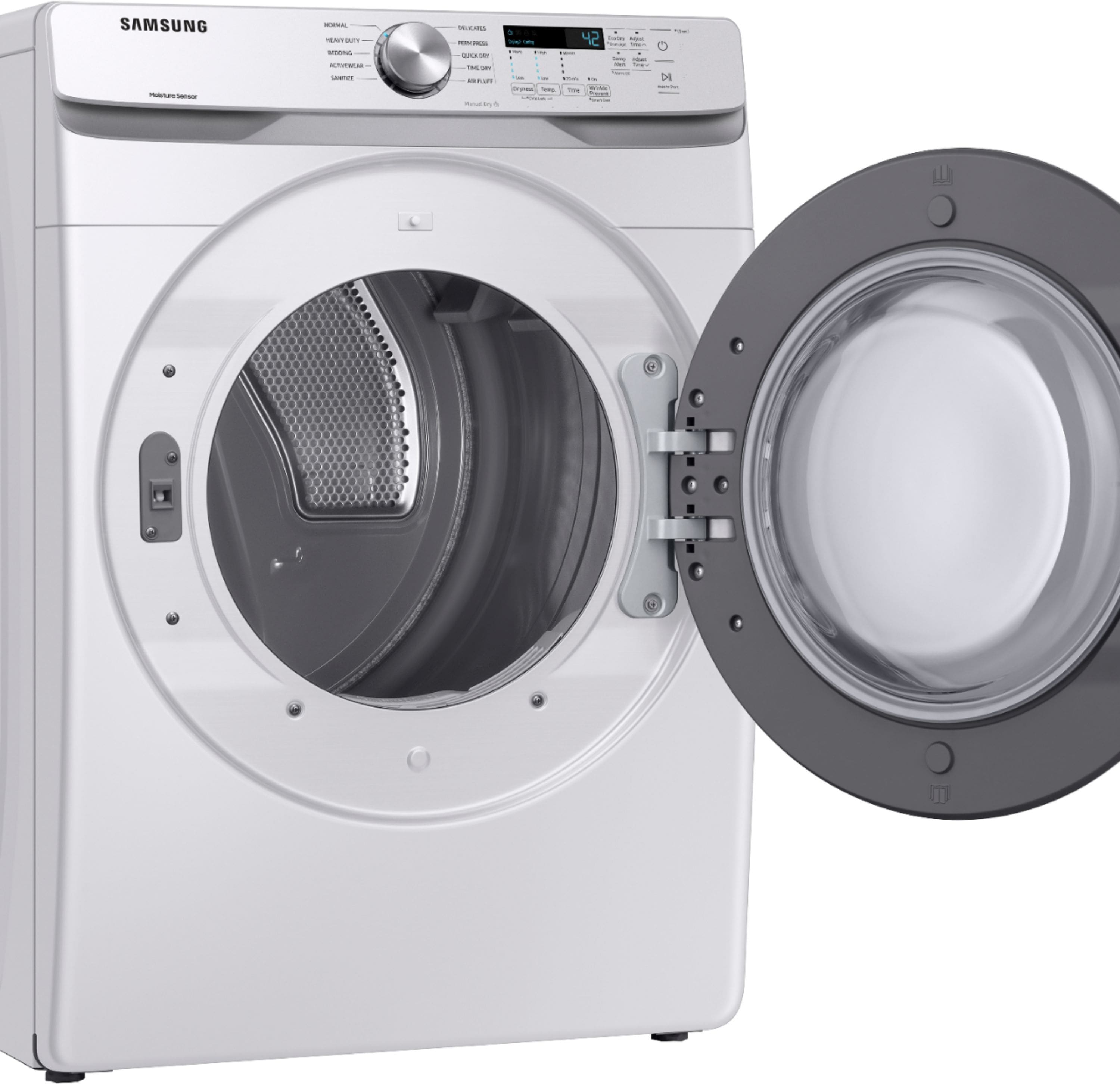 Samsung - 7.5 Cu. Ft. Stackable Electric Dryer with Sensor Dry - White - Image 5