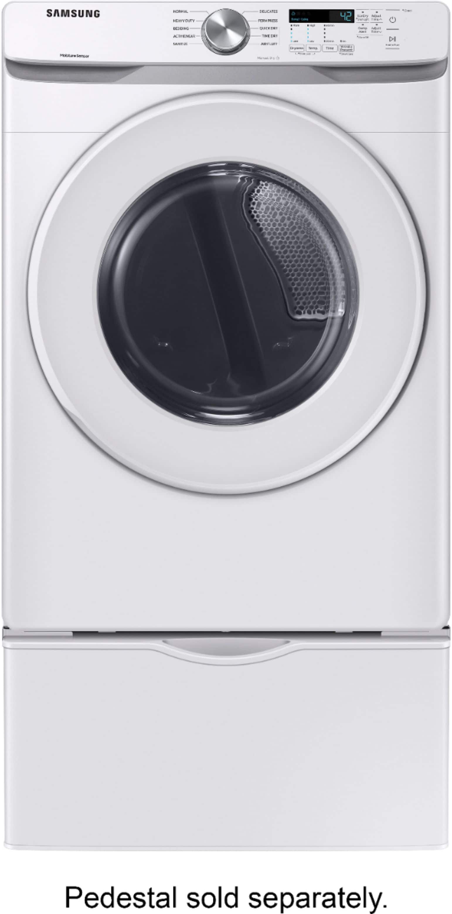 Samsung - 7.5 Cu. Ft. Stackable Electric Dryer with Sensor Dry - White - Image 7