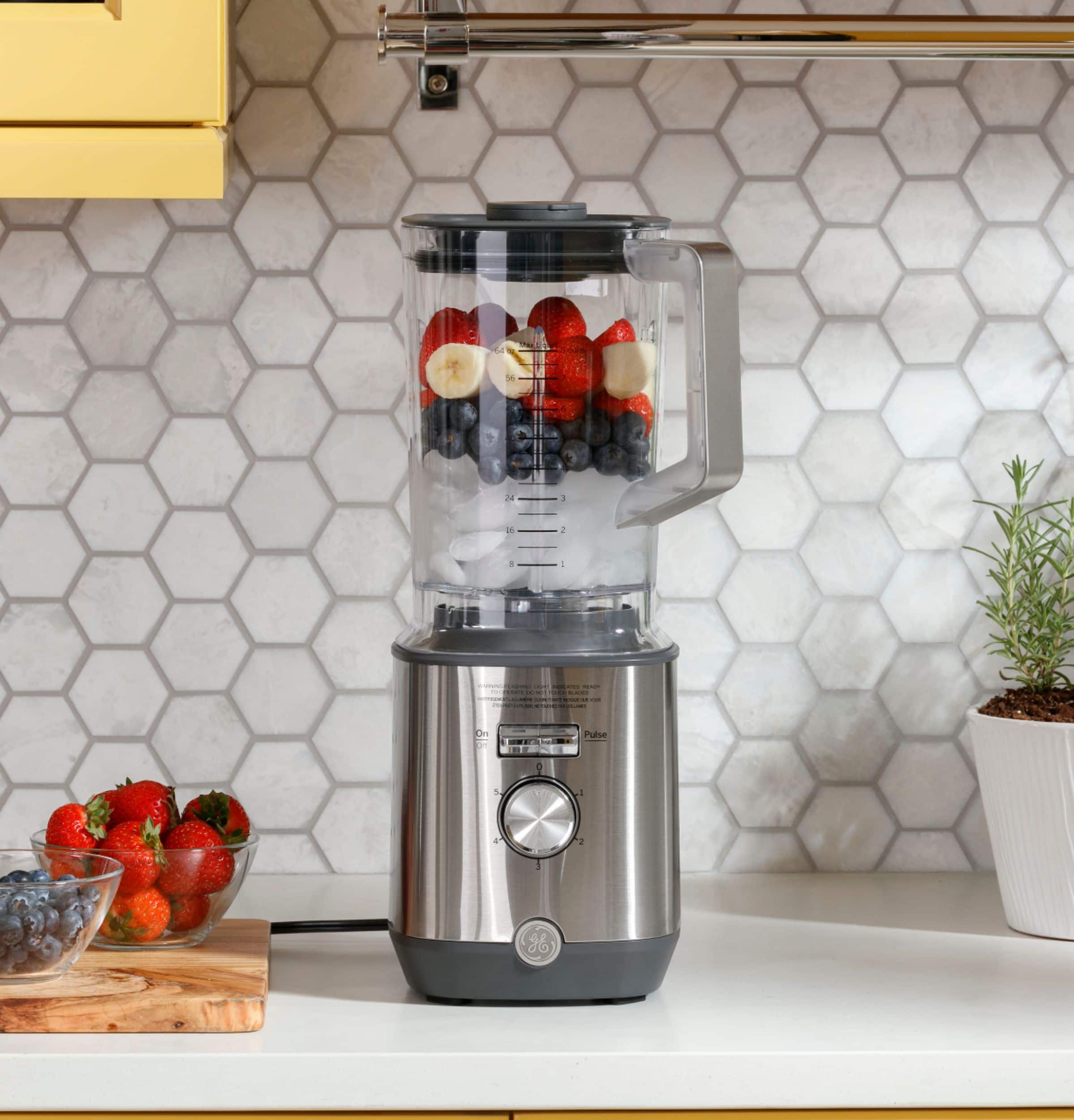 GE - 5-Speed 64-Oz. Blender with Blender Cups - Stainless Steel - Image 22