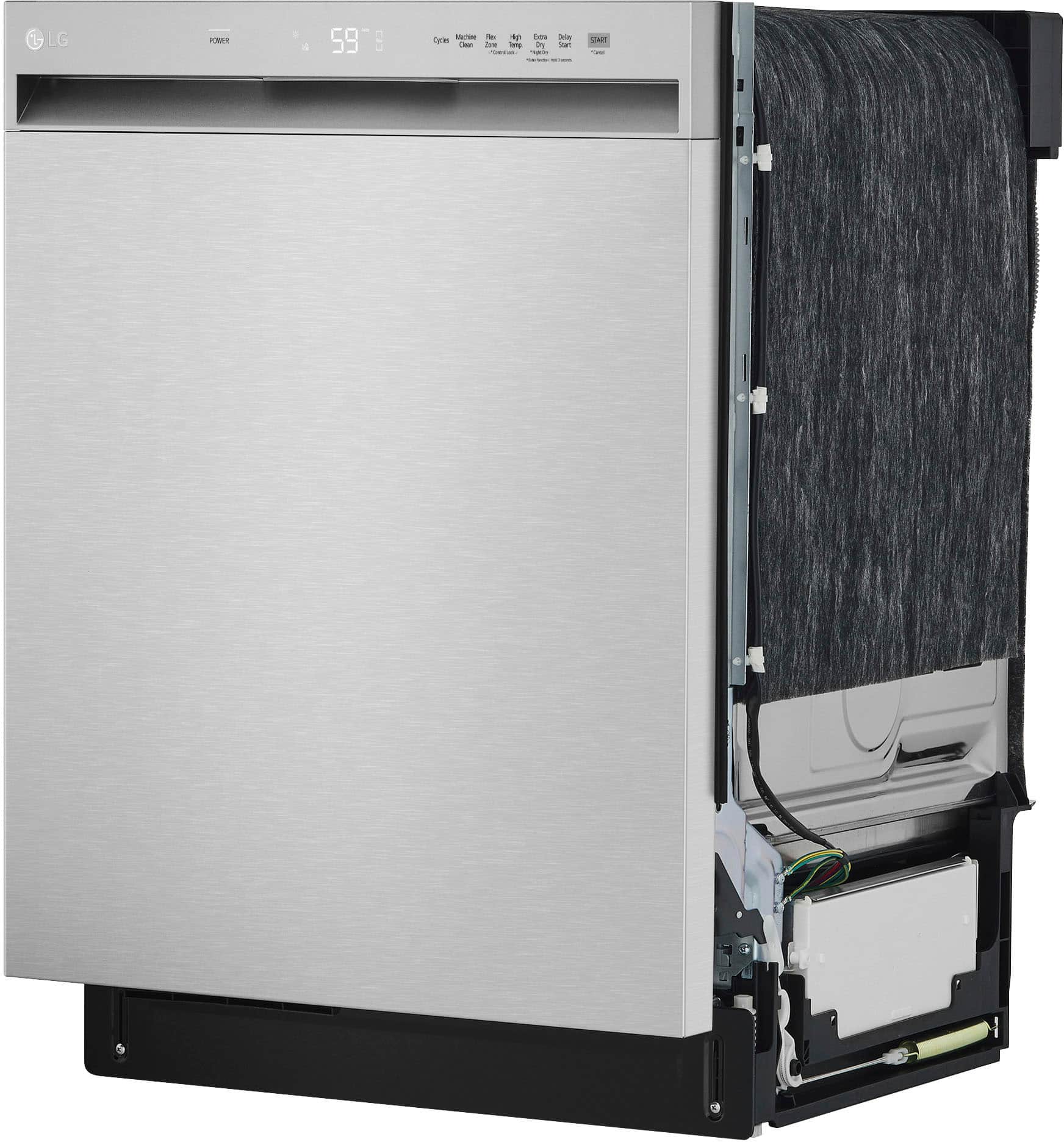 LG - 24" Front Control Built-In Tub Dishwasher with QuadWash and 50 dba - Stainless Steel - Image 4
