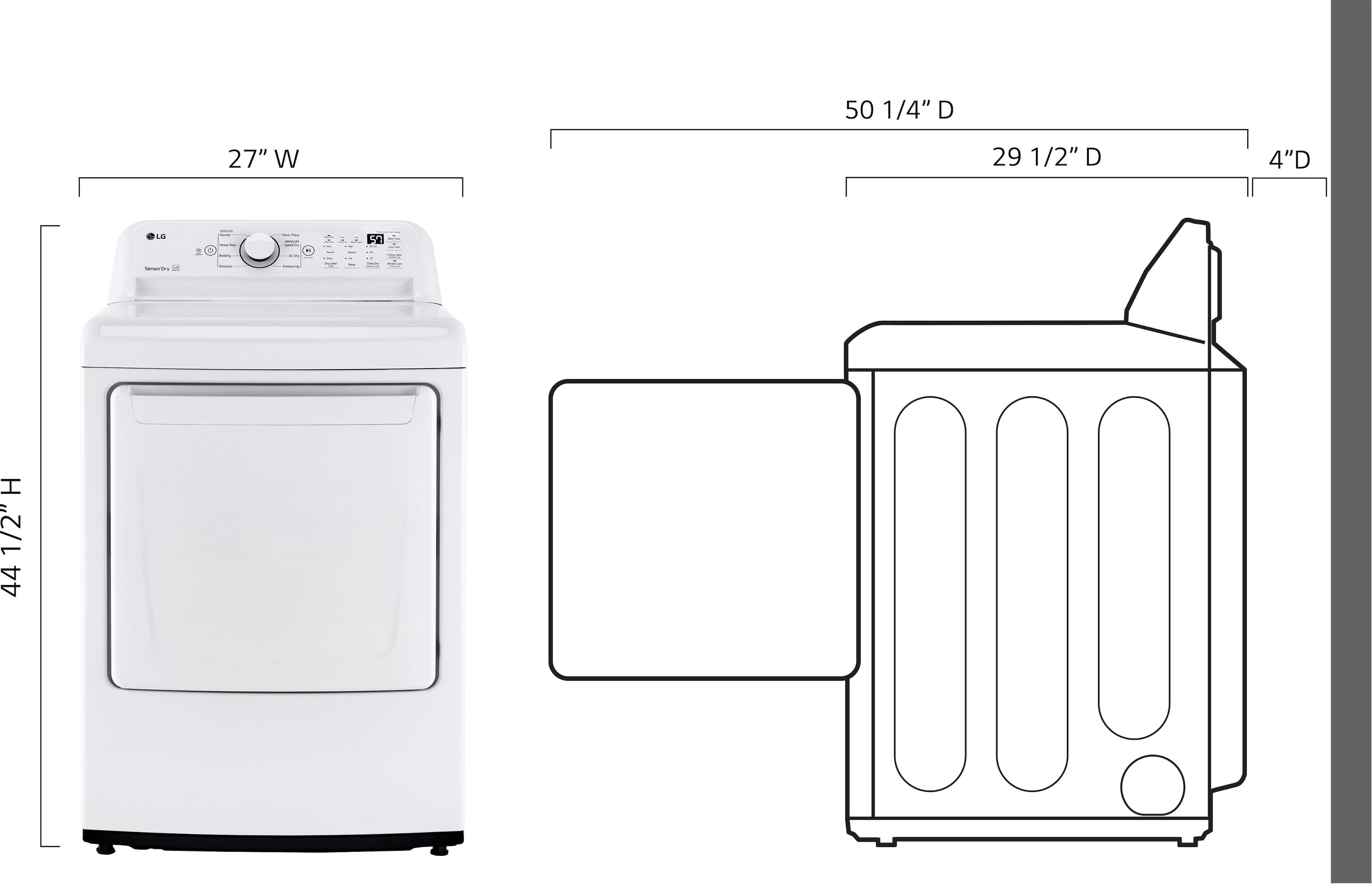 LG - 7.3 Cu. Ft. Gas Dryer with Sensor Dry - White - Image 3