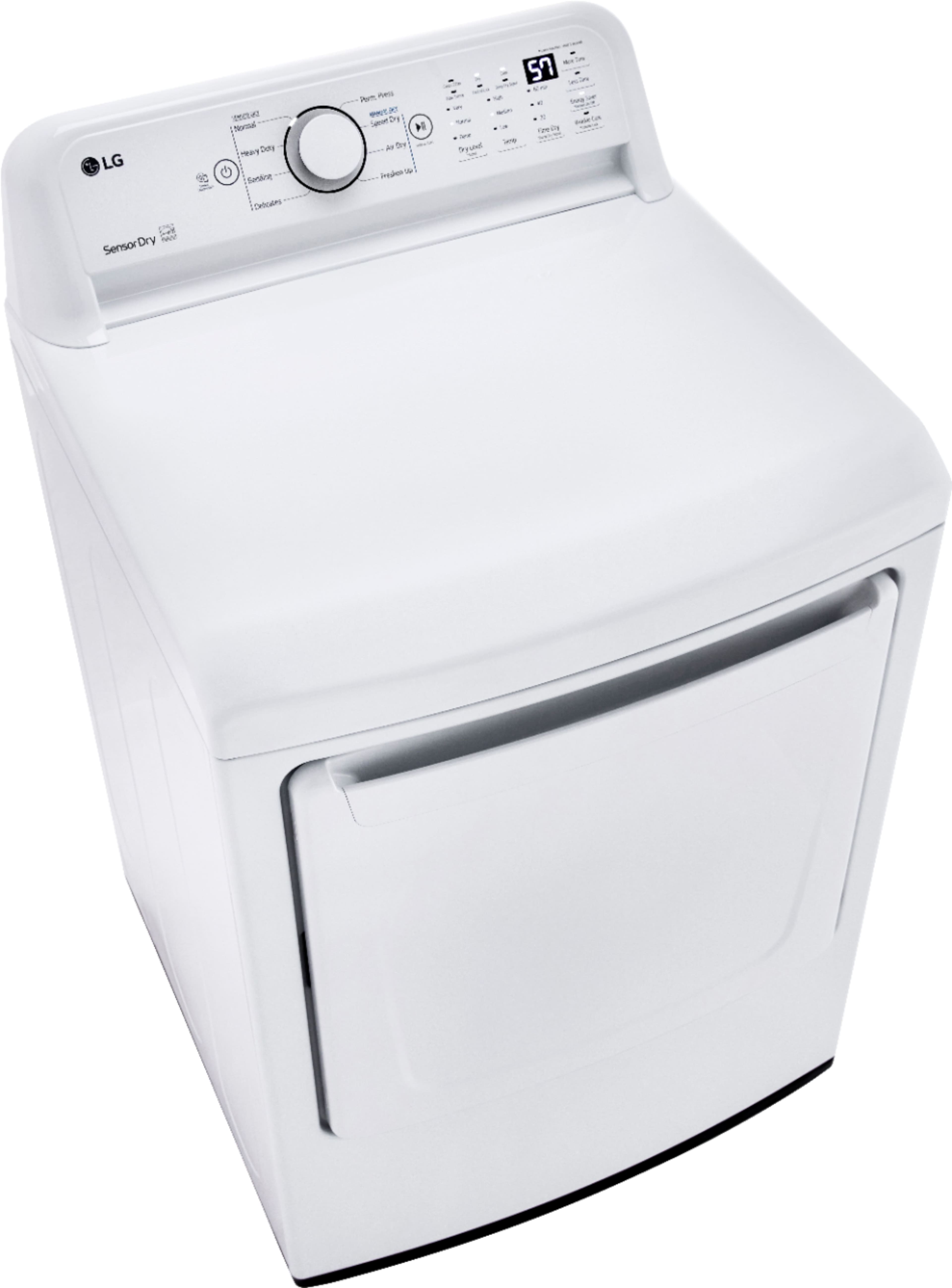 LG - 7.3 Cu. Ft. Gas Dryer with Sensor Dry - White - Image 6