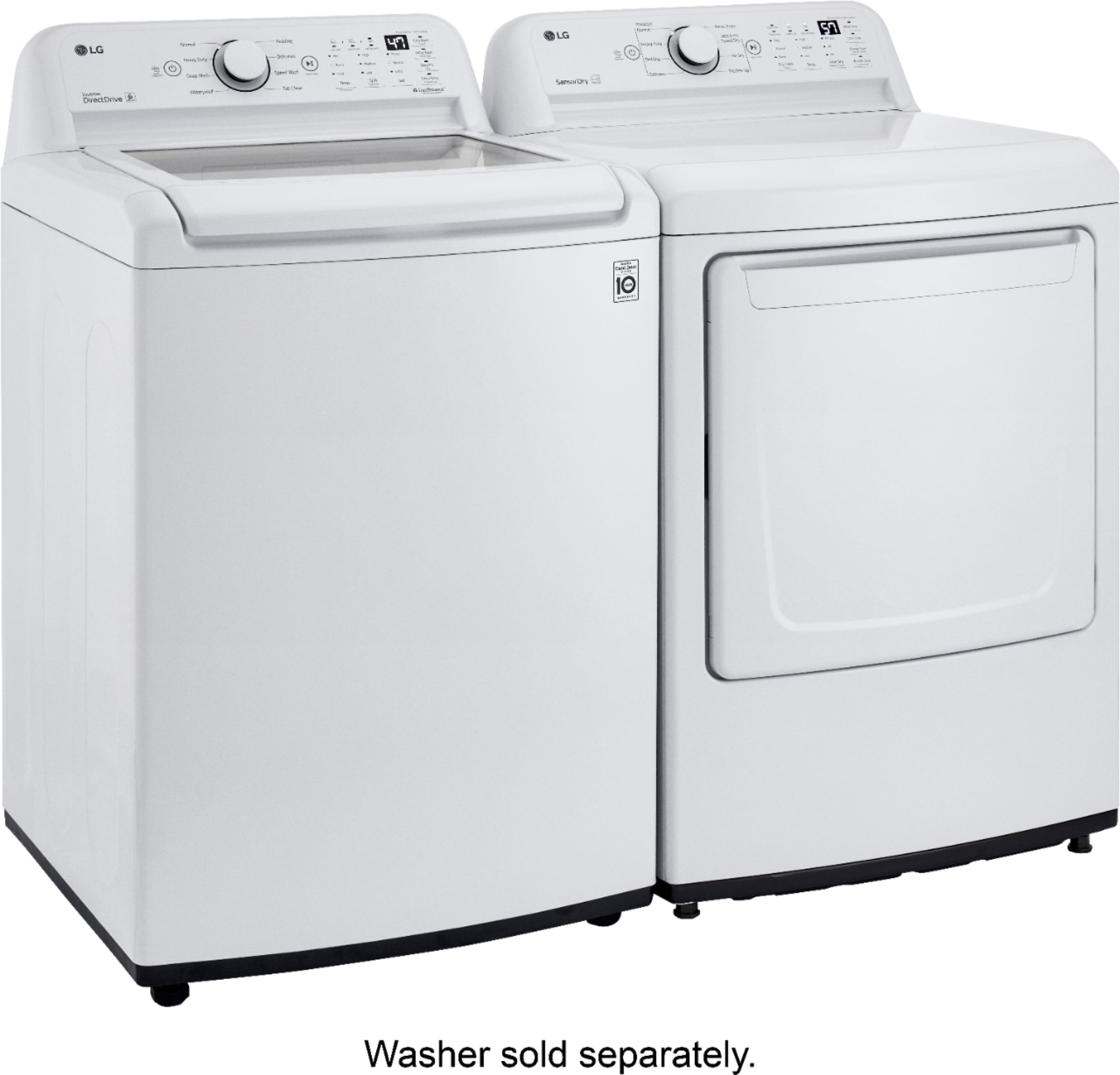 LG - 7.3 Cu. Ft. Gas Dryer with Sensor Dry - White - Image 10