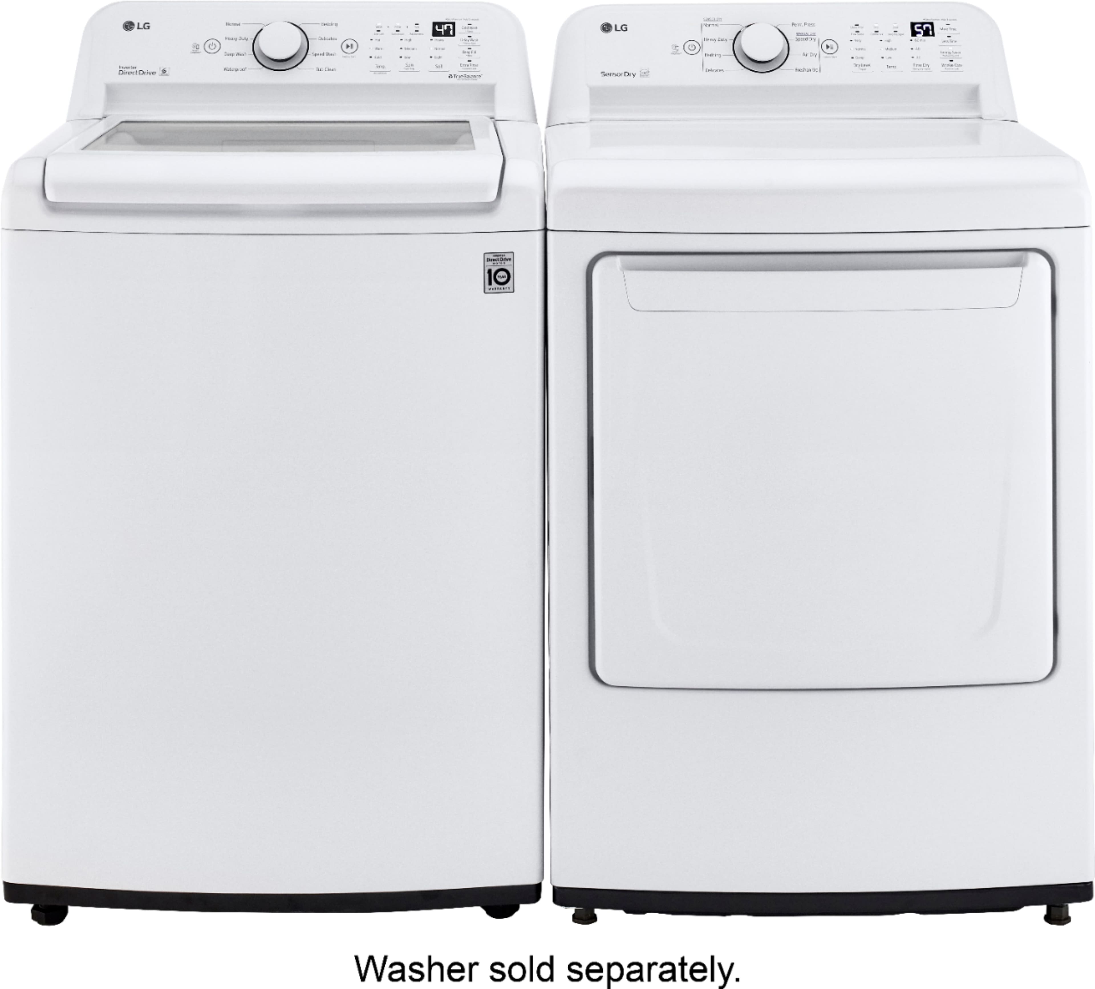 LG - 7.3 Cu. Ft. Gas Dryer with Sensor Dry - White - Image 15