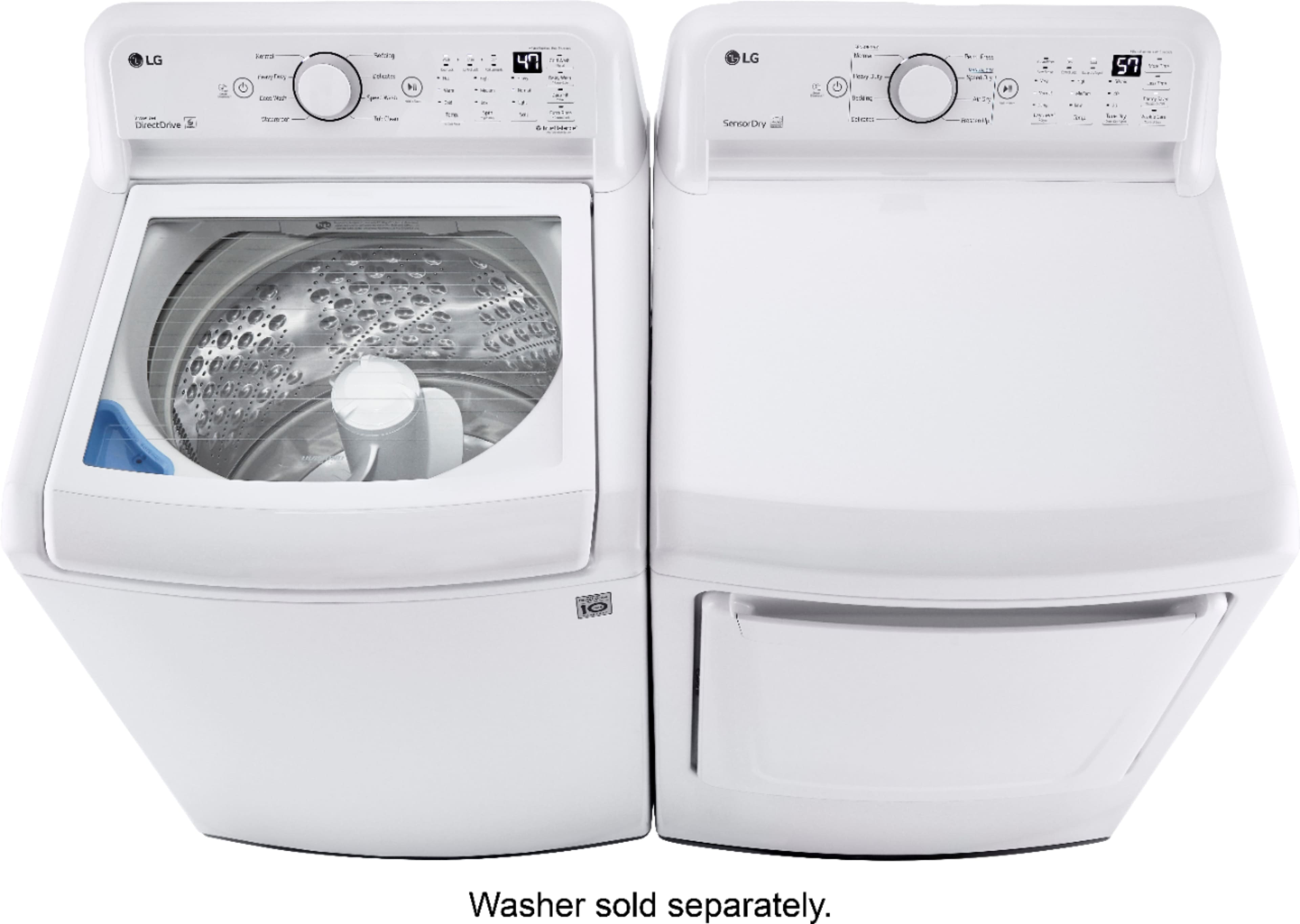LG - 7.3 Cu. Ft. Gas Dryer with Sensor Dry - White - Image 16